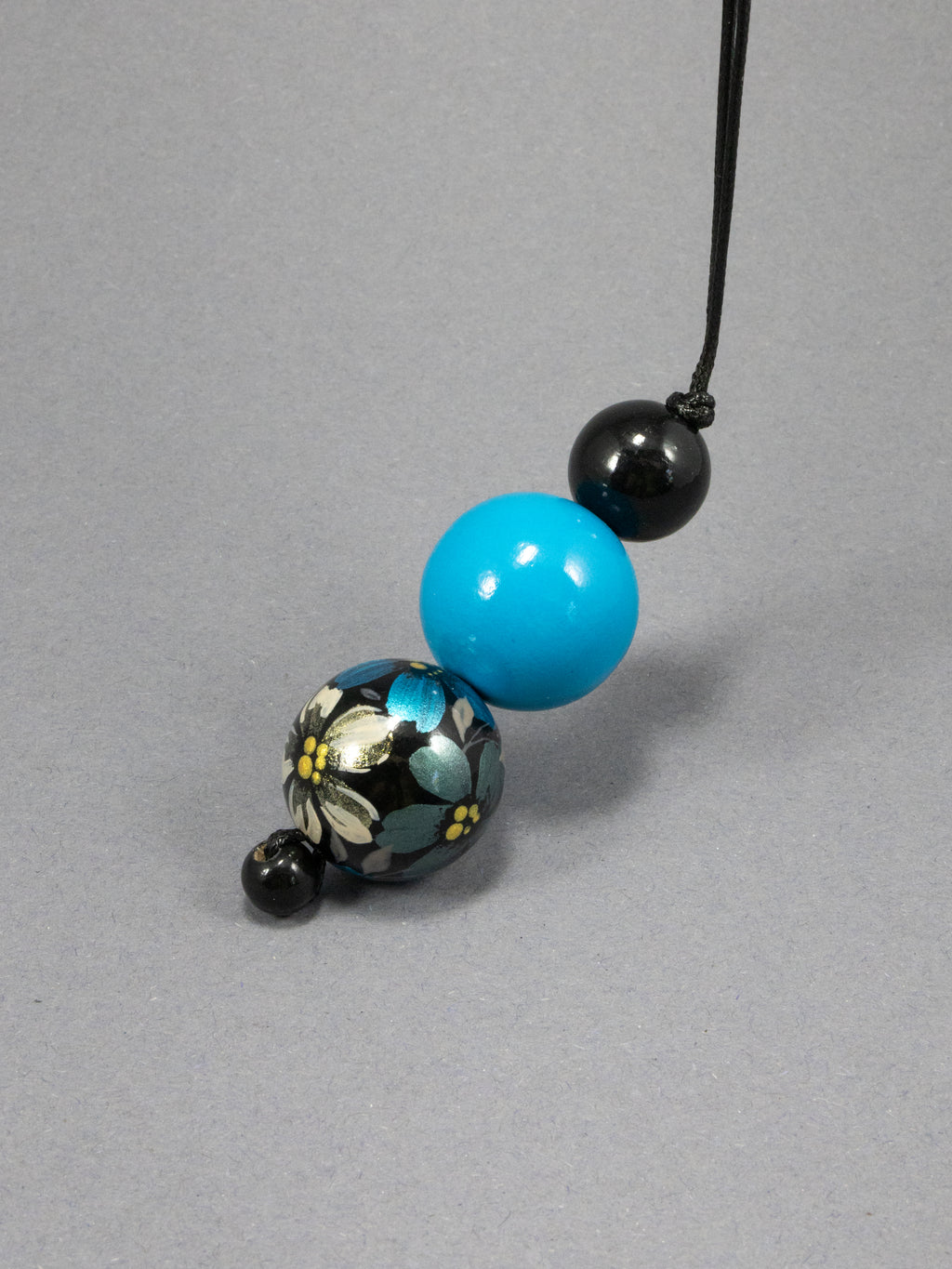 Midnight Garden Wooden Bead Pendant