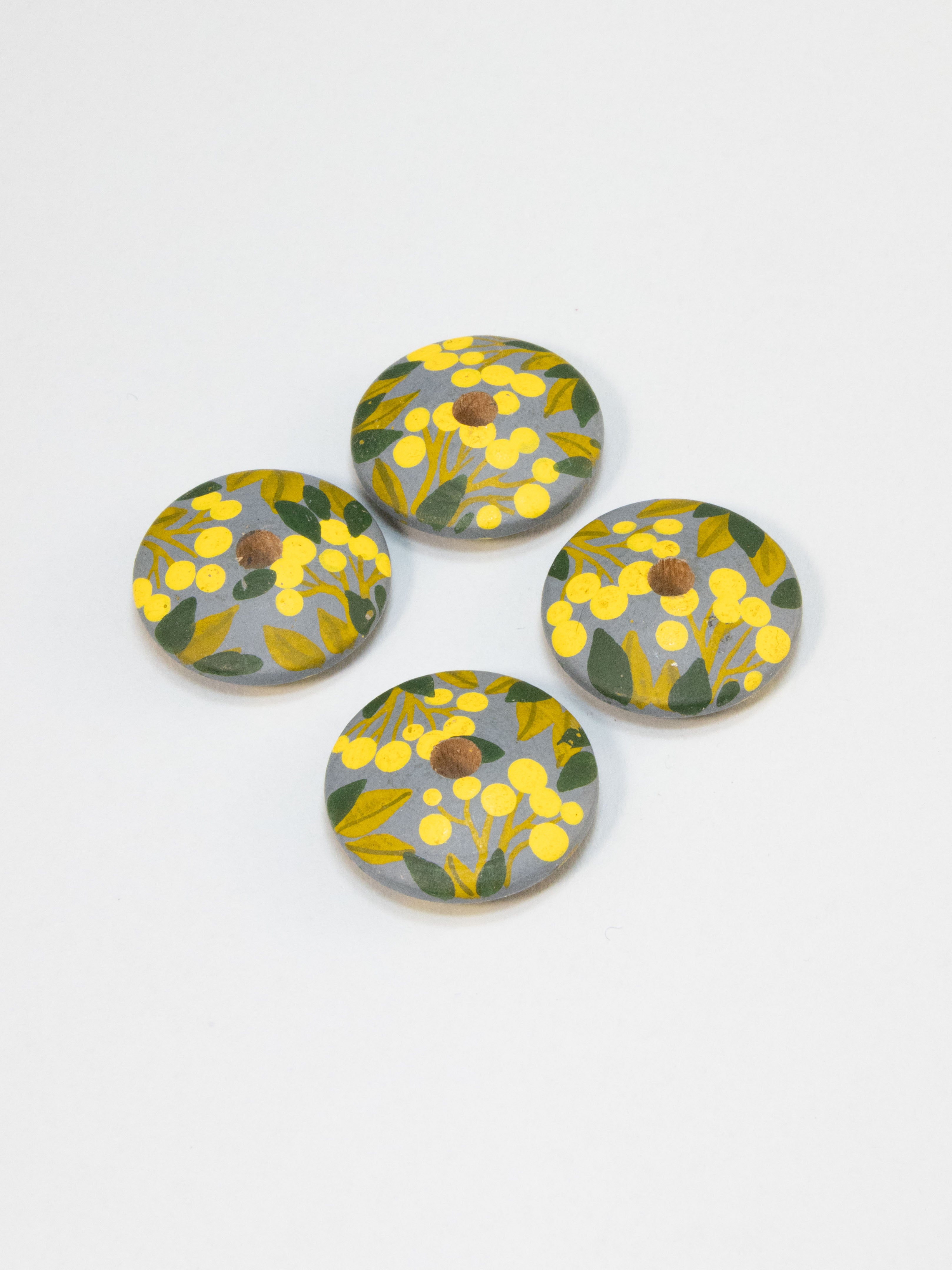 Mimosa Flat Wooden Bead