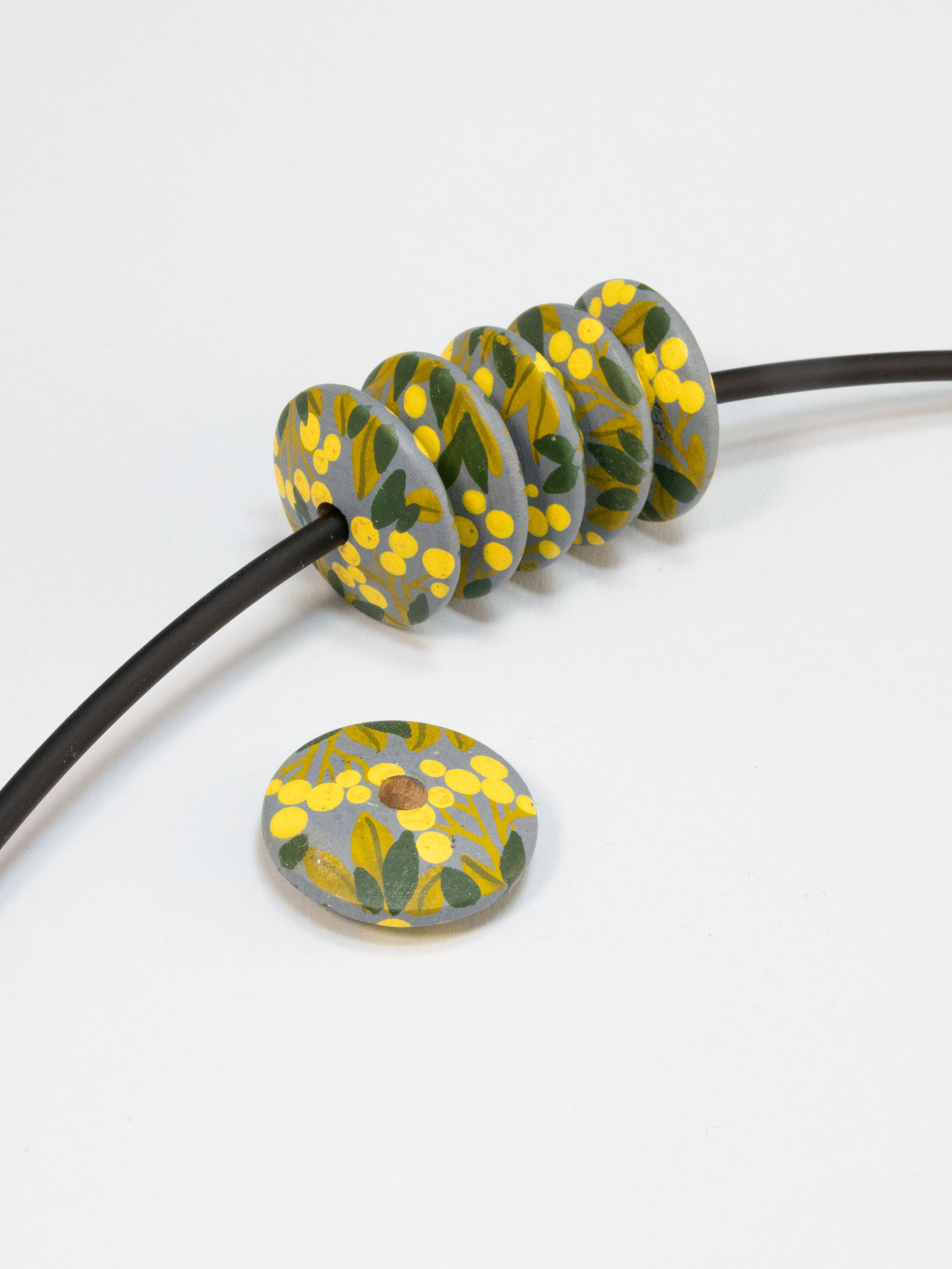 Mimosa Flat Wooden Bead