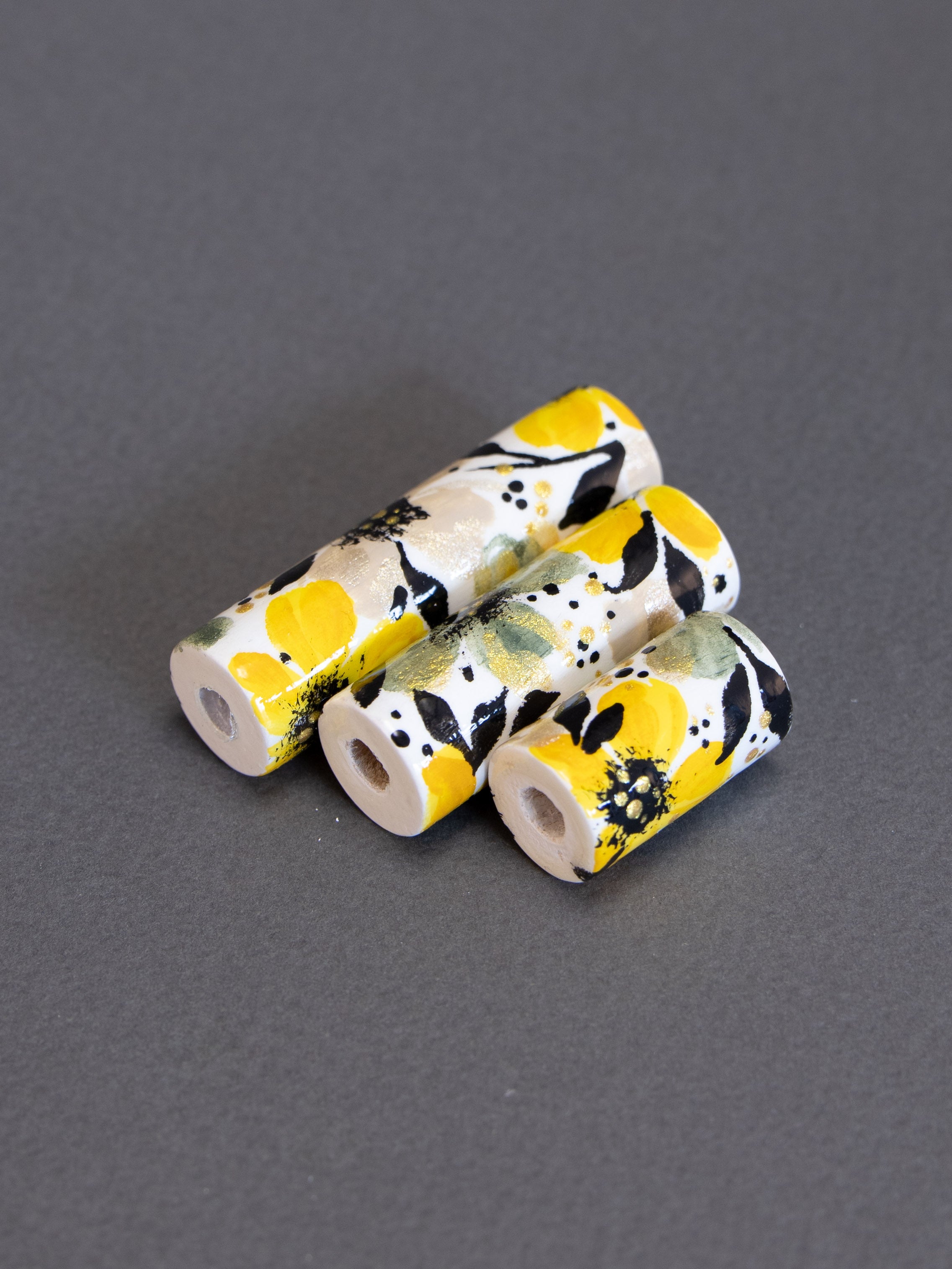 Nancy Wooden Bead in Cylinder Shape