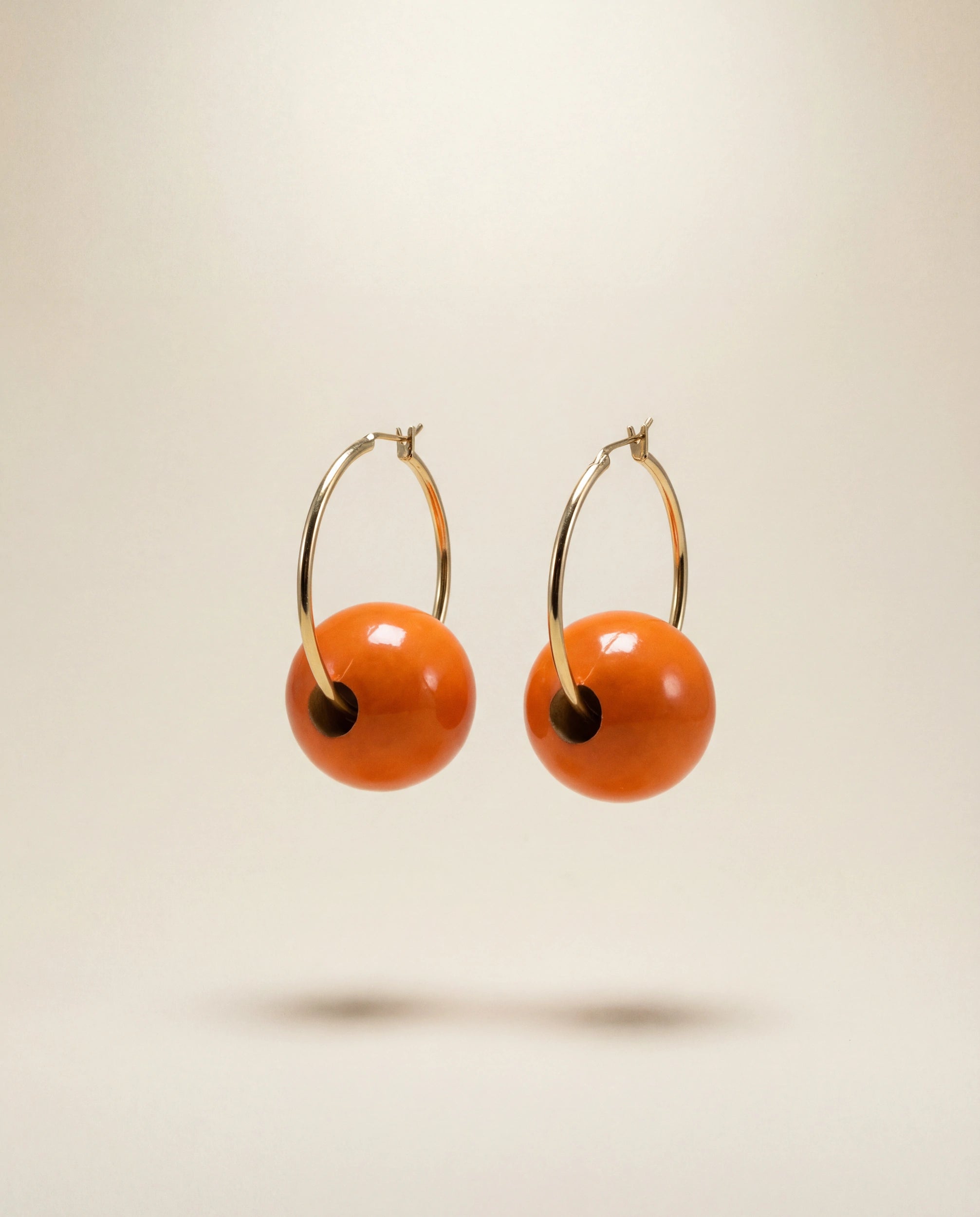 Orange Wooden Earrings