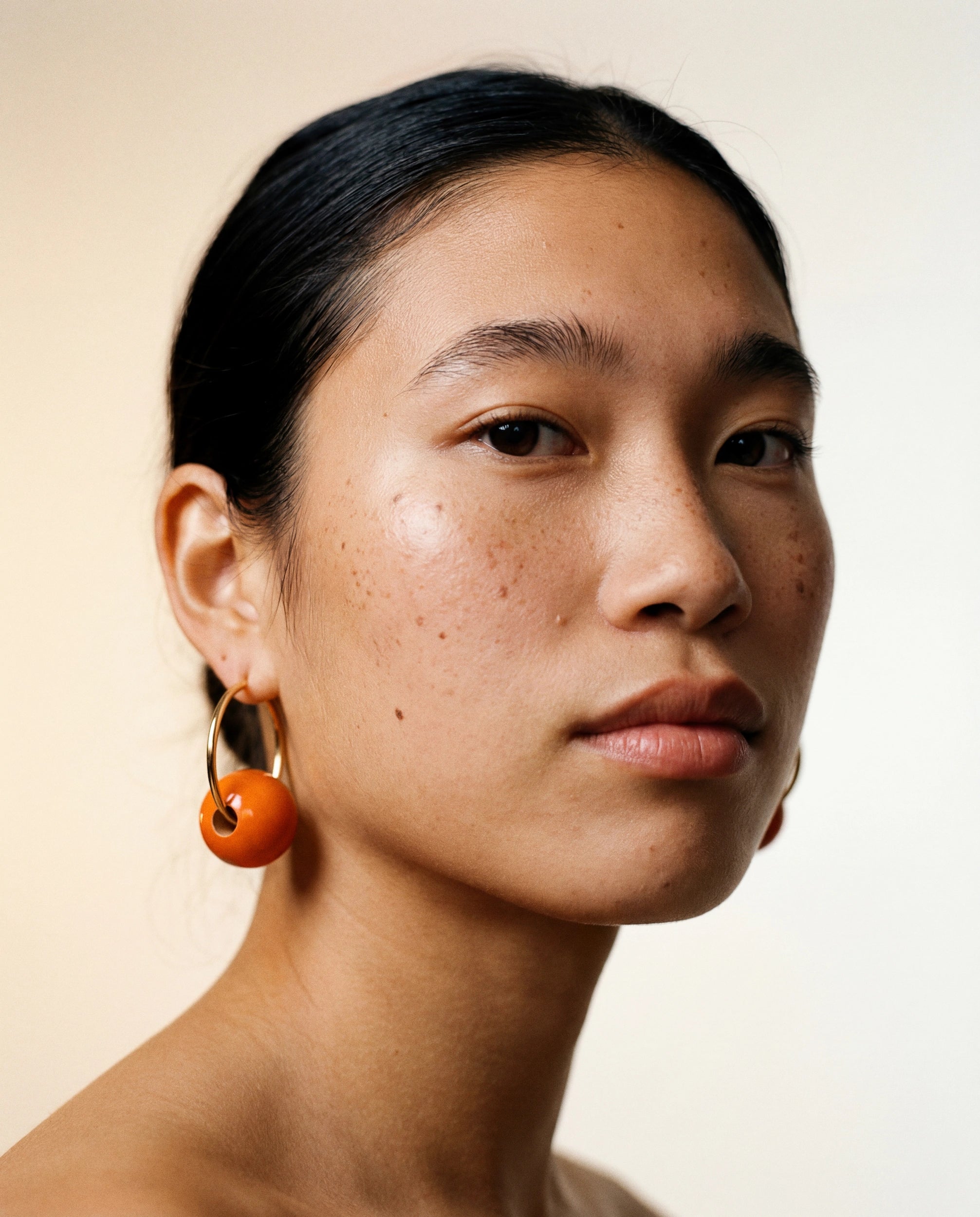 Orange Wooden Earrings