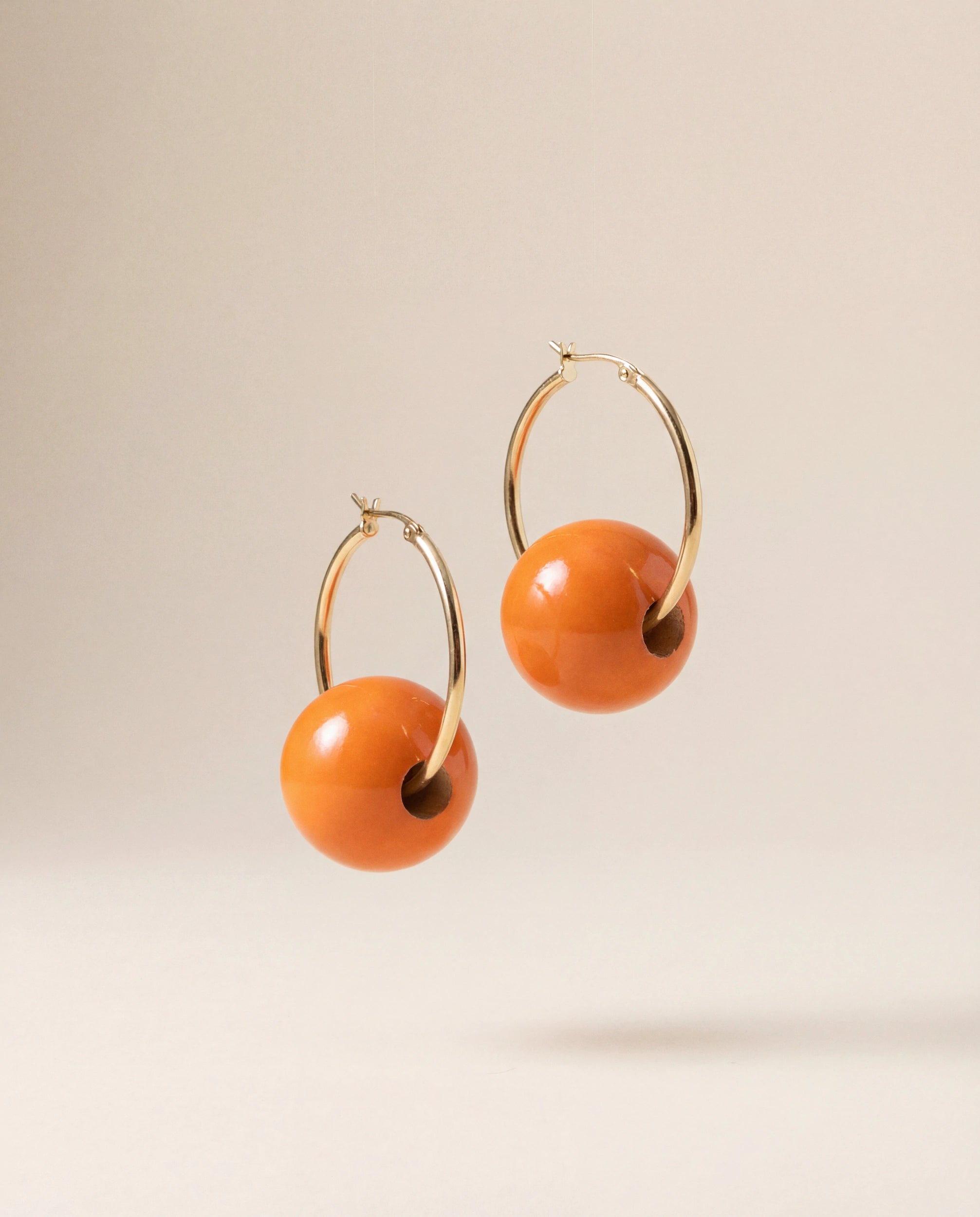 Orange Wooden Earrings