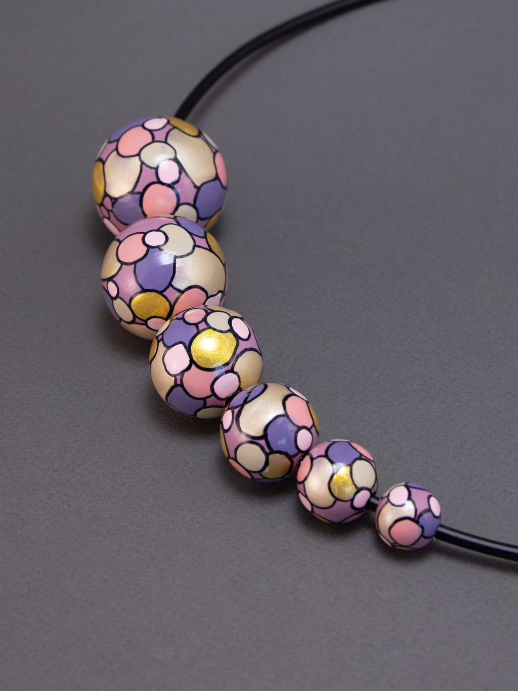 Pink Rapsody Wooden Bead