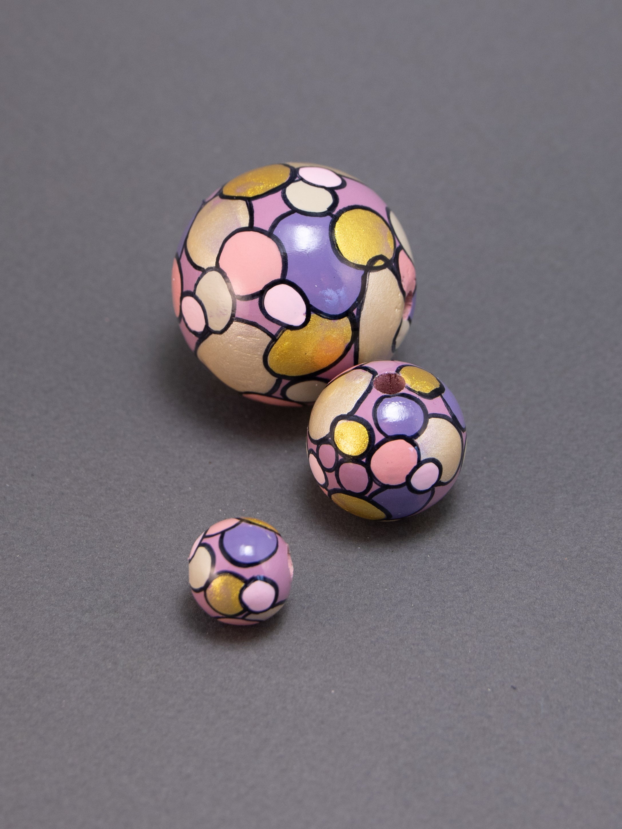 Pink Rapsody Wooden Bead