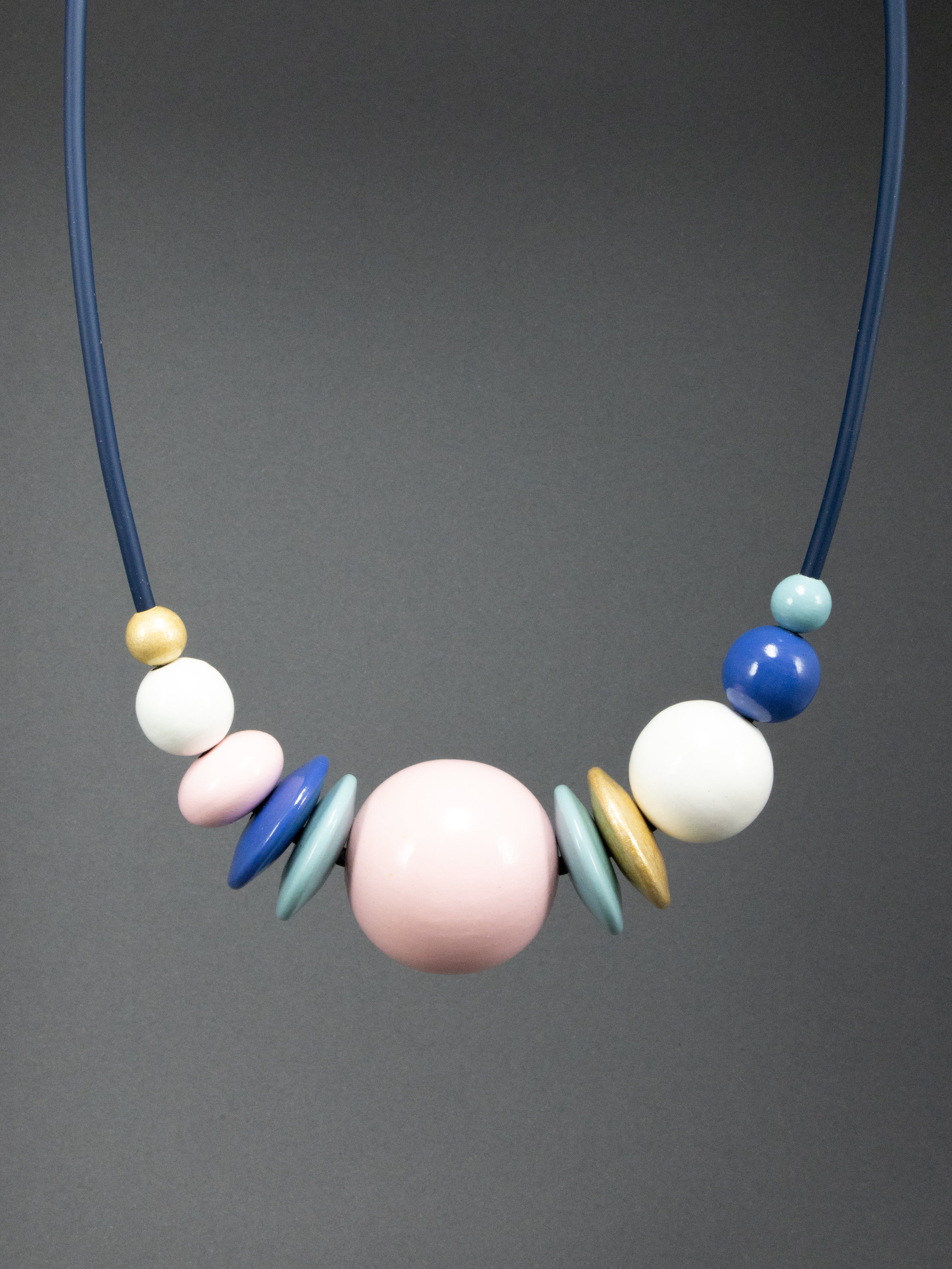 Pinky Wooden Bead Necklace