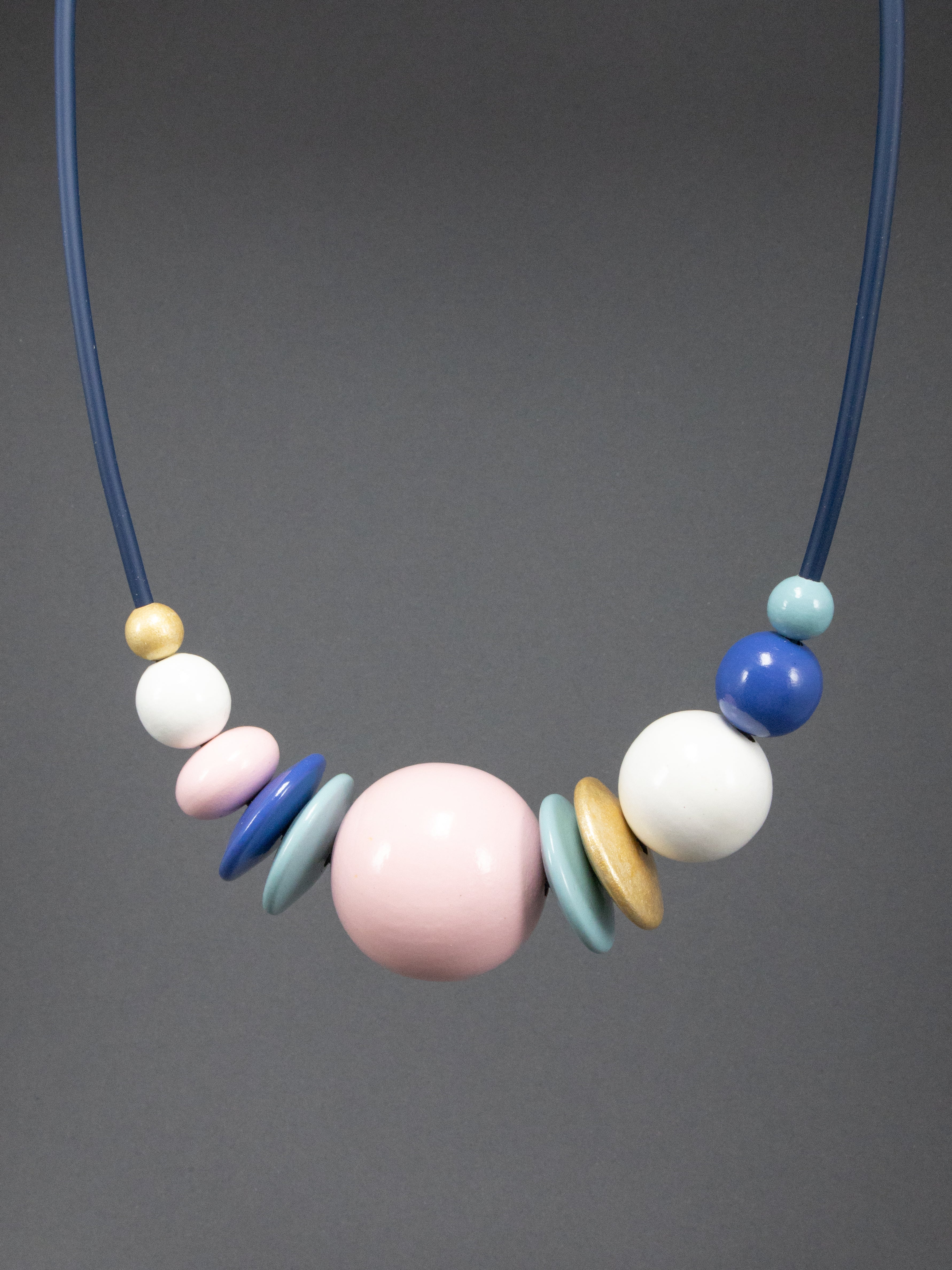 Pinky Wooden Bead Necklace