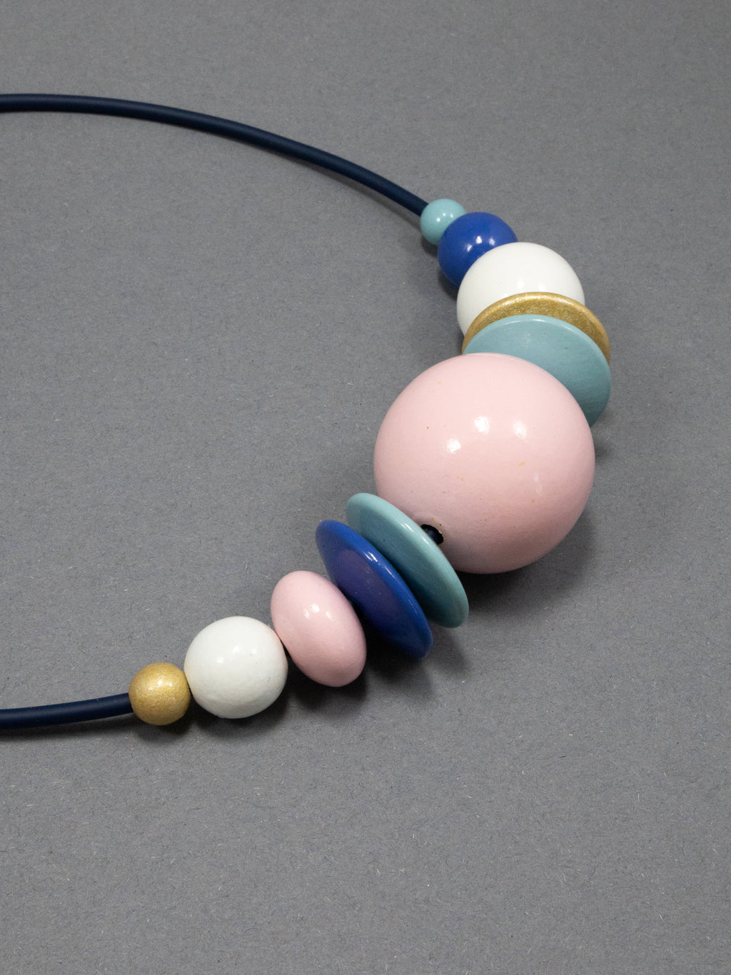 Pinky Wooden Bead Necklace