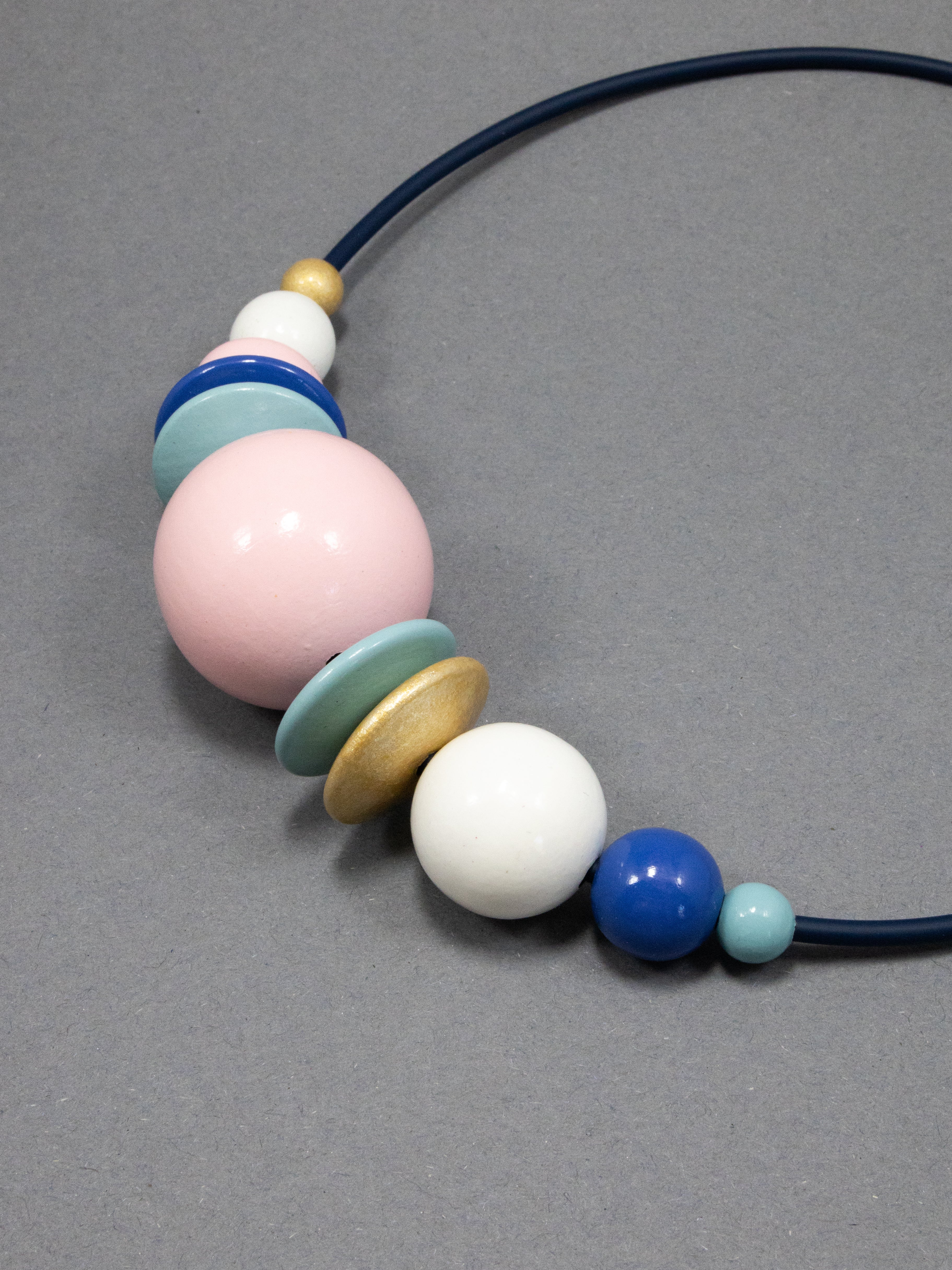 Pinky Wooden Bead Necklace