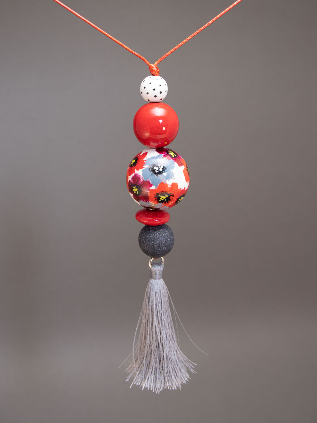 Poppyseed Garden Beaded Pendant