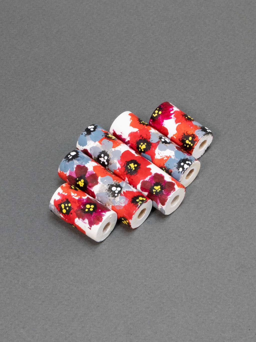 Poppyseed Garden Wooden Bead in Cylinder Shape