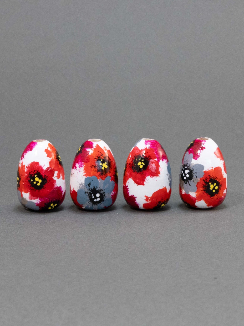 Poppyseed Garden in Drop Shape Wooden Bead