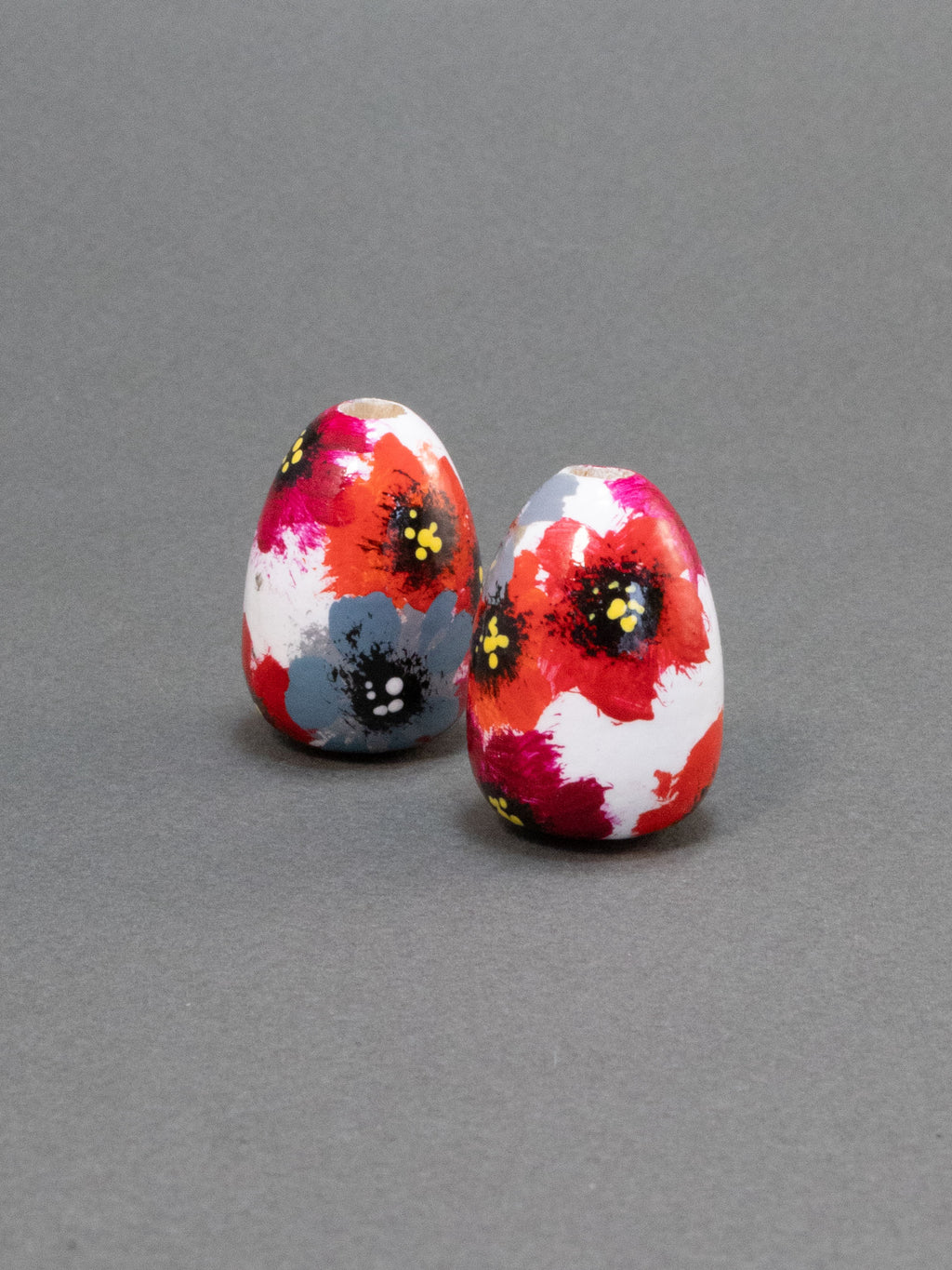Poppyseed Garden in Drop Shape Wooden Bead
