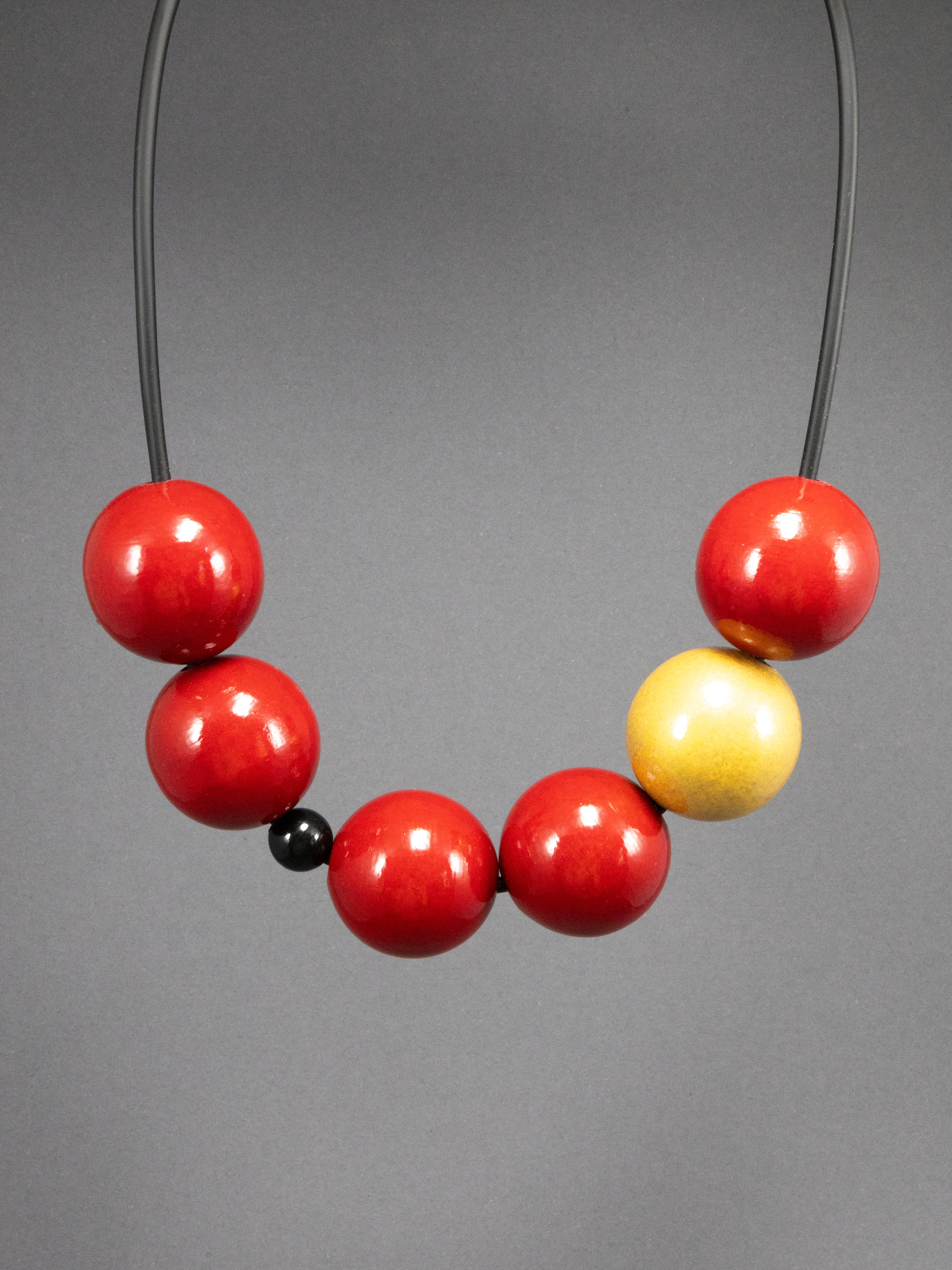 Red Wooden Necklace 3