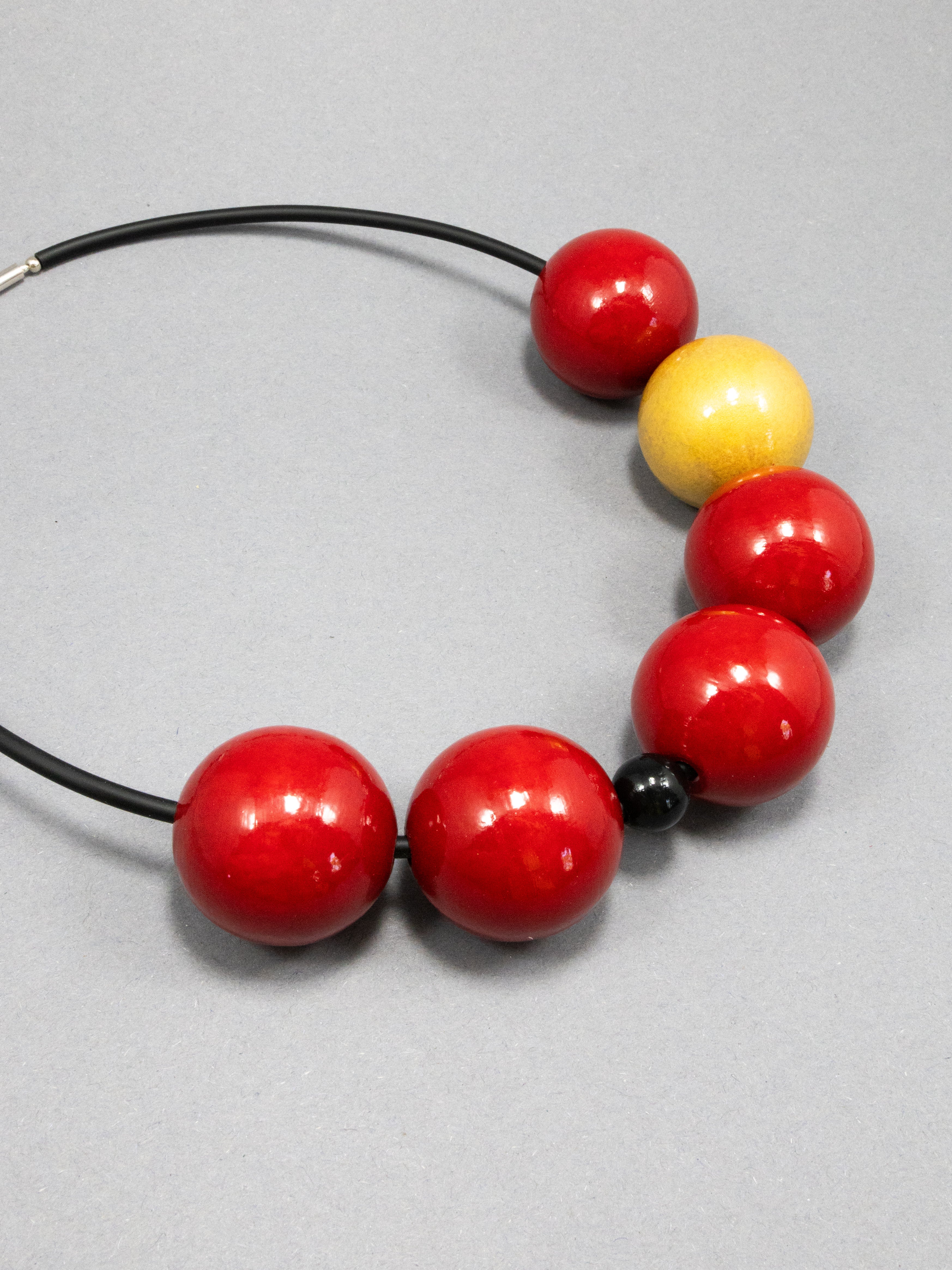 Red Wooden Necklace 3