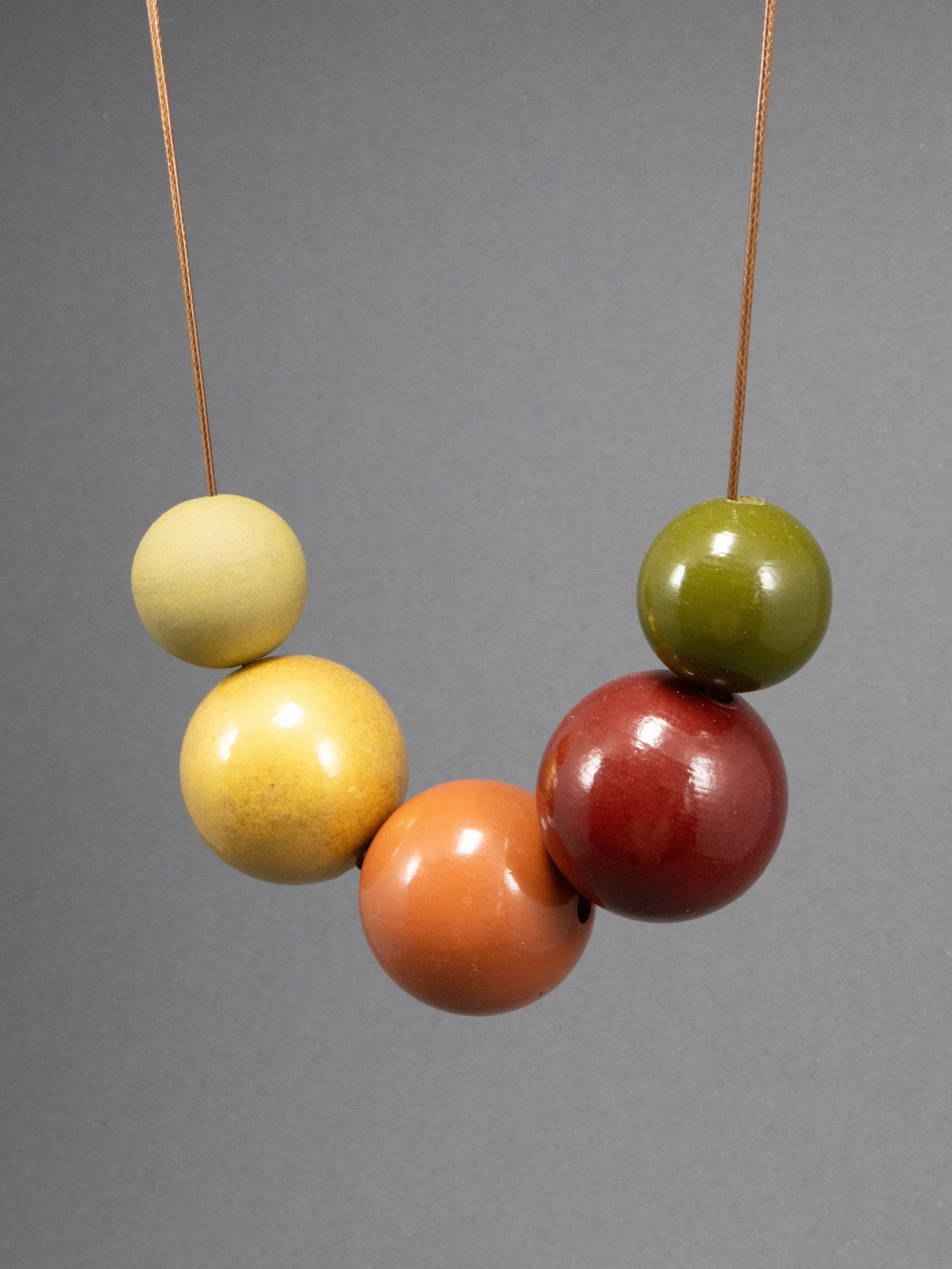 Shades of Autumn Wooden Beads Necklace