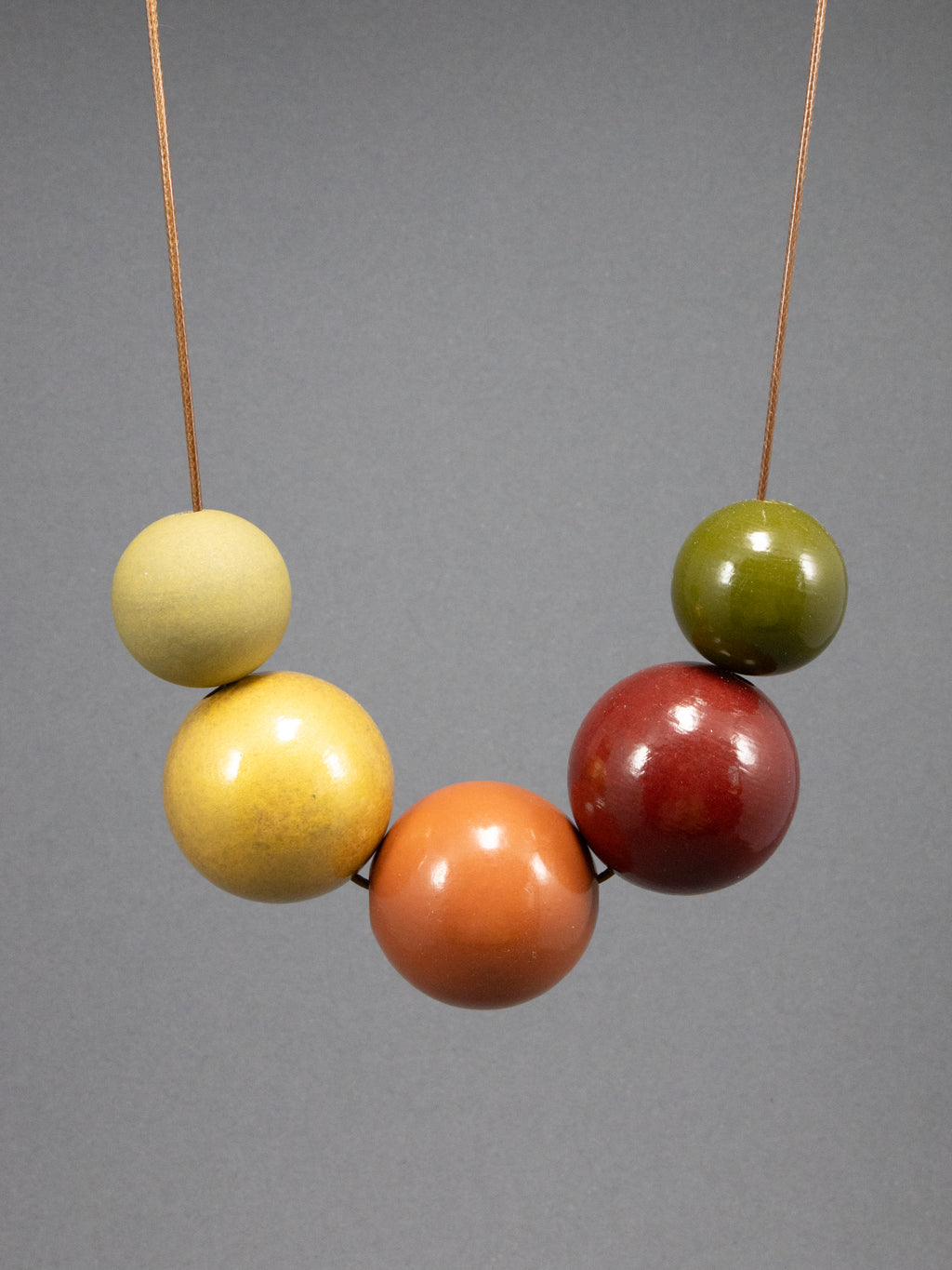 Shades of Autumn Wooden Beads Necklace