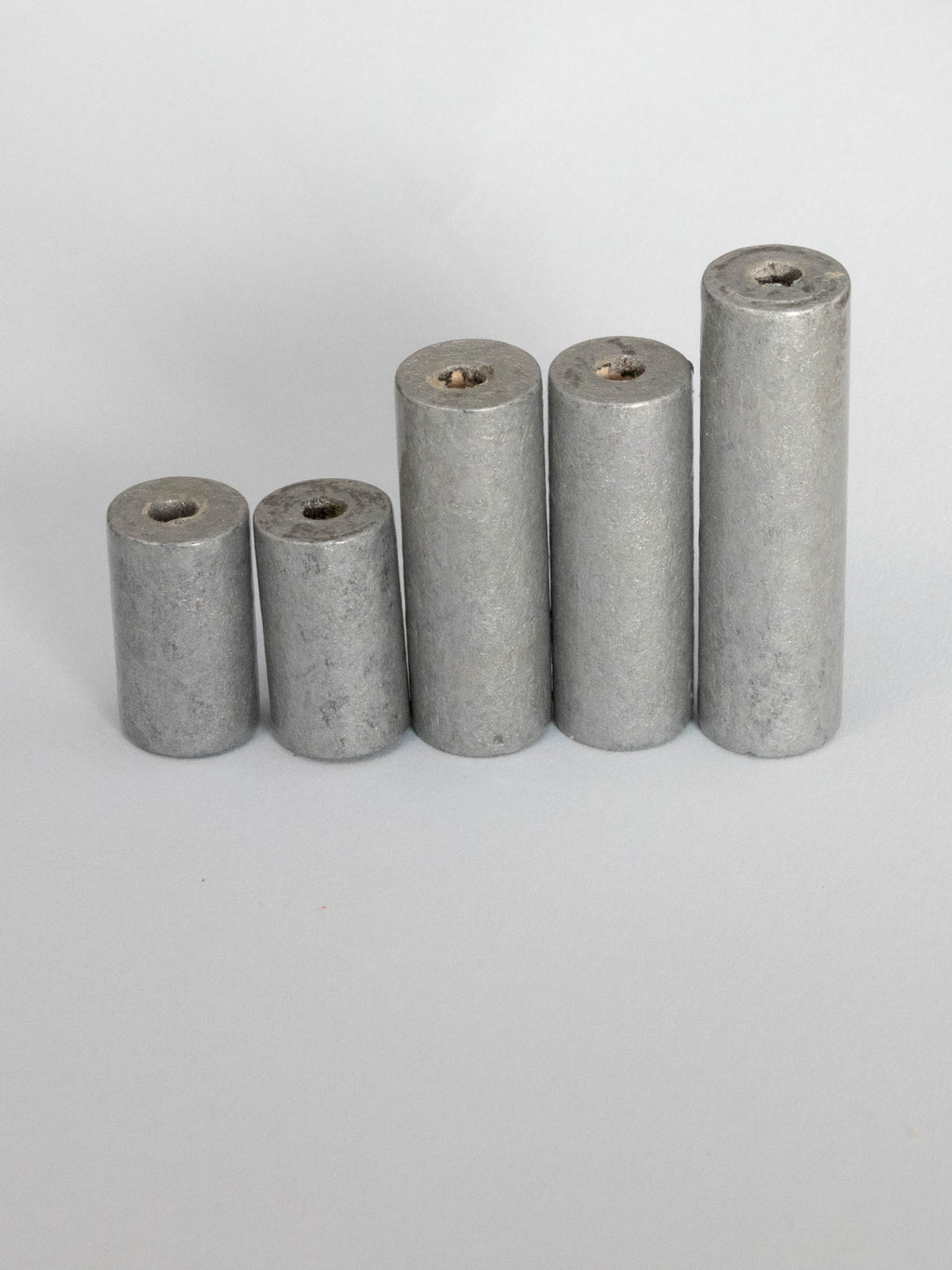 Antique Silver Cylinder Wooden Bead