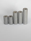 Antique Silver Cylinder Wooden Bead