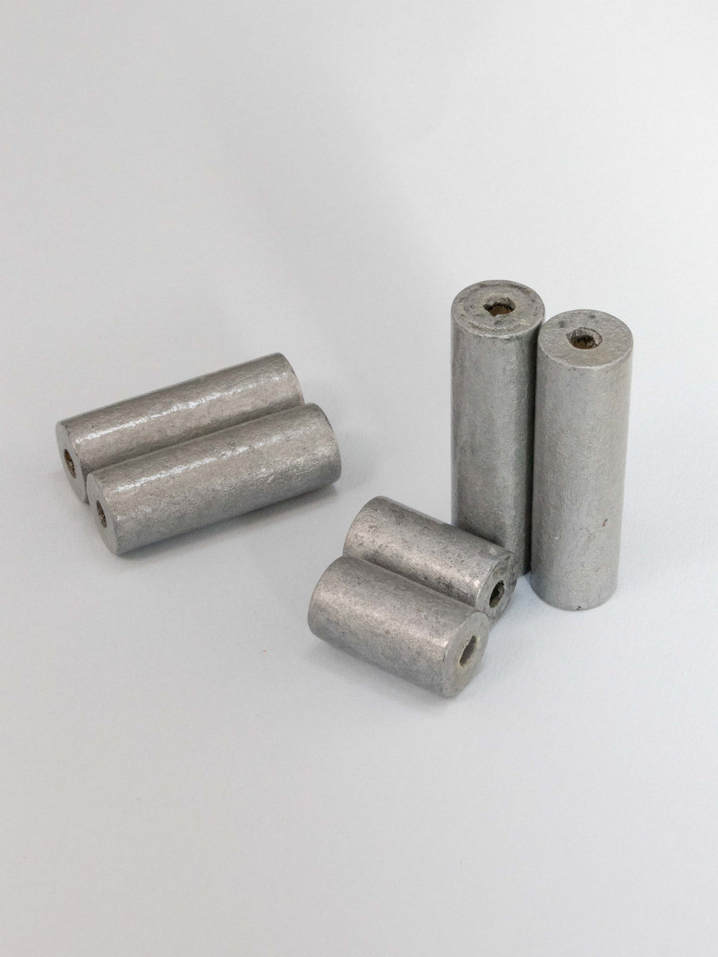 Antique Silver Cylinder Wooden Bead