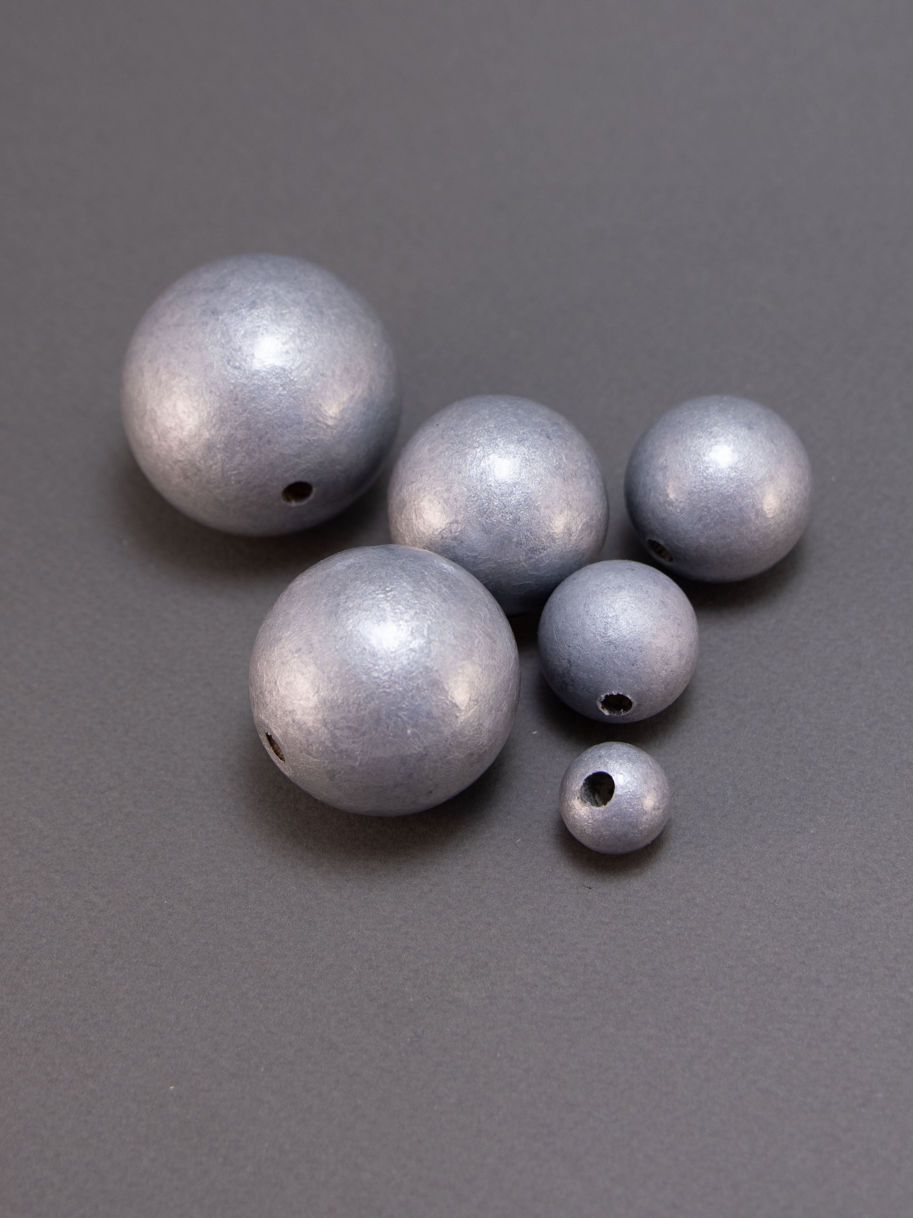 Silver Wooden Bead
