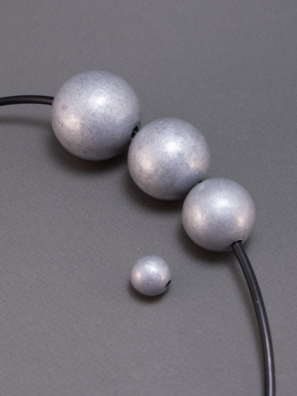 Silver Wooden Bead