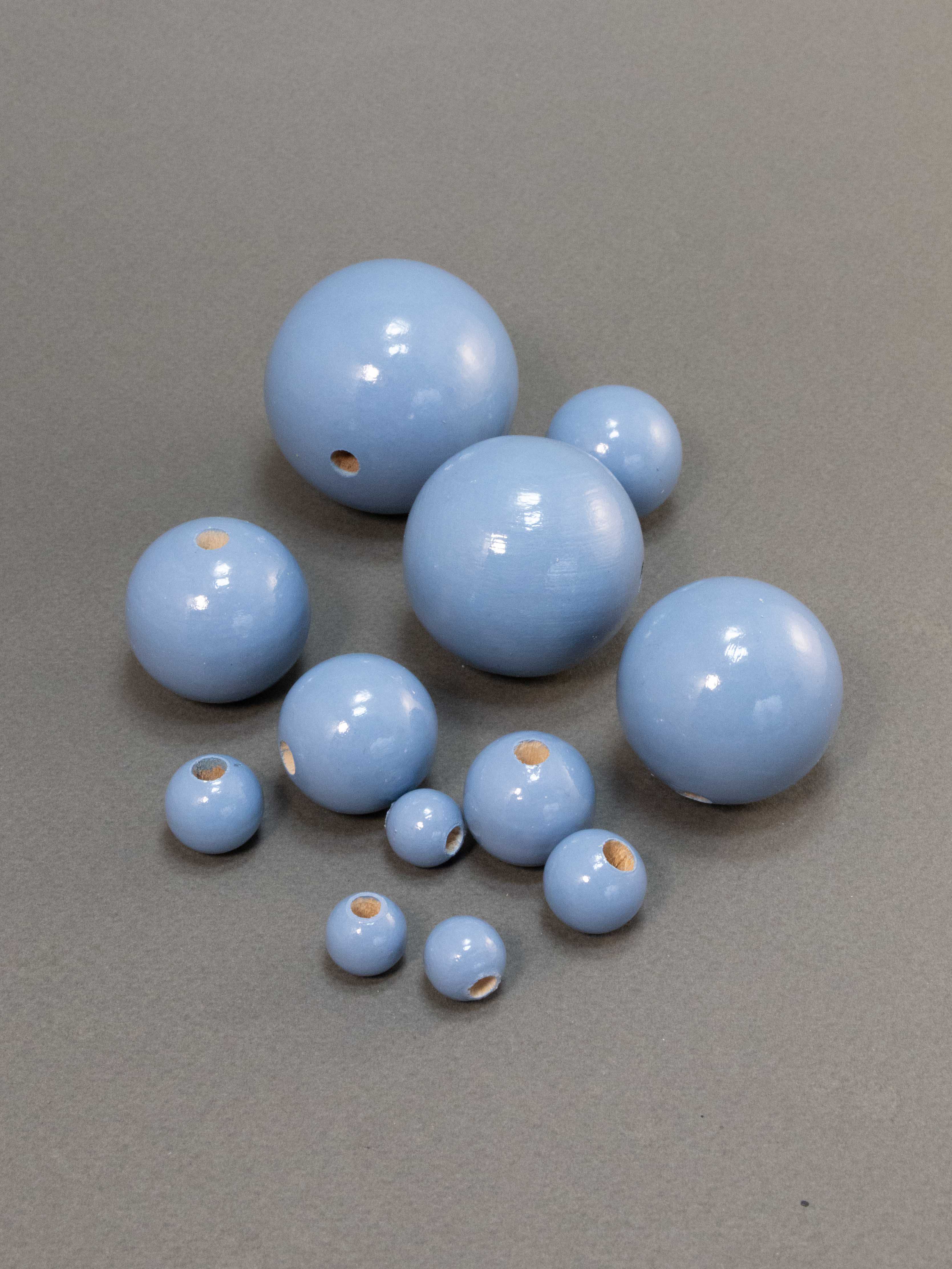 Steel Blue Wooden Bead