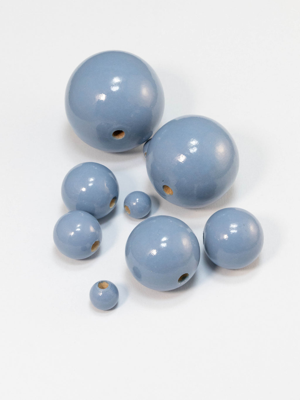 Steel Blue Wooden Bead