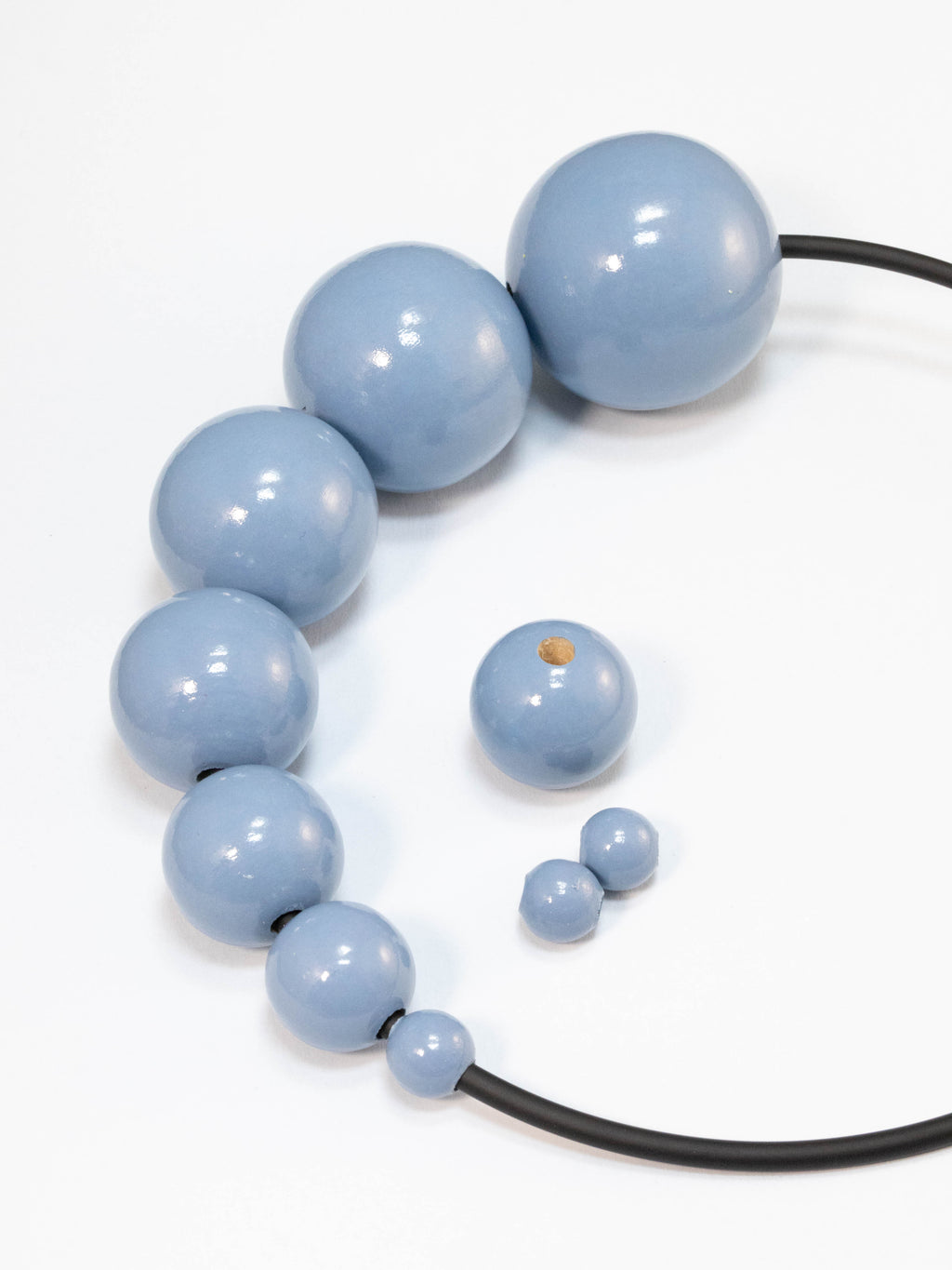 Steel Blue Wooden Bead