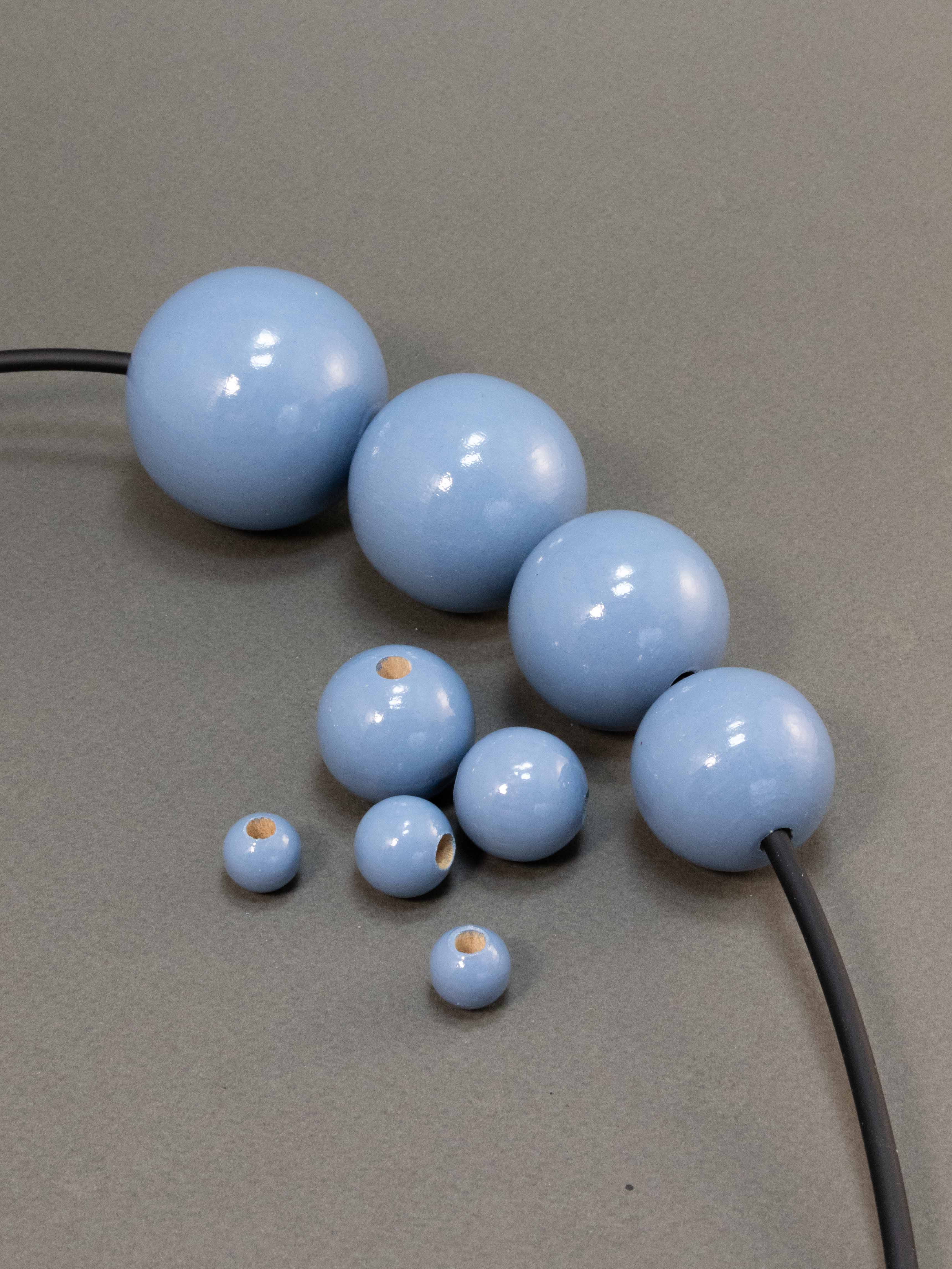 Steel Blue Wooden Bead