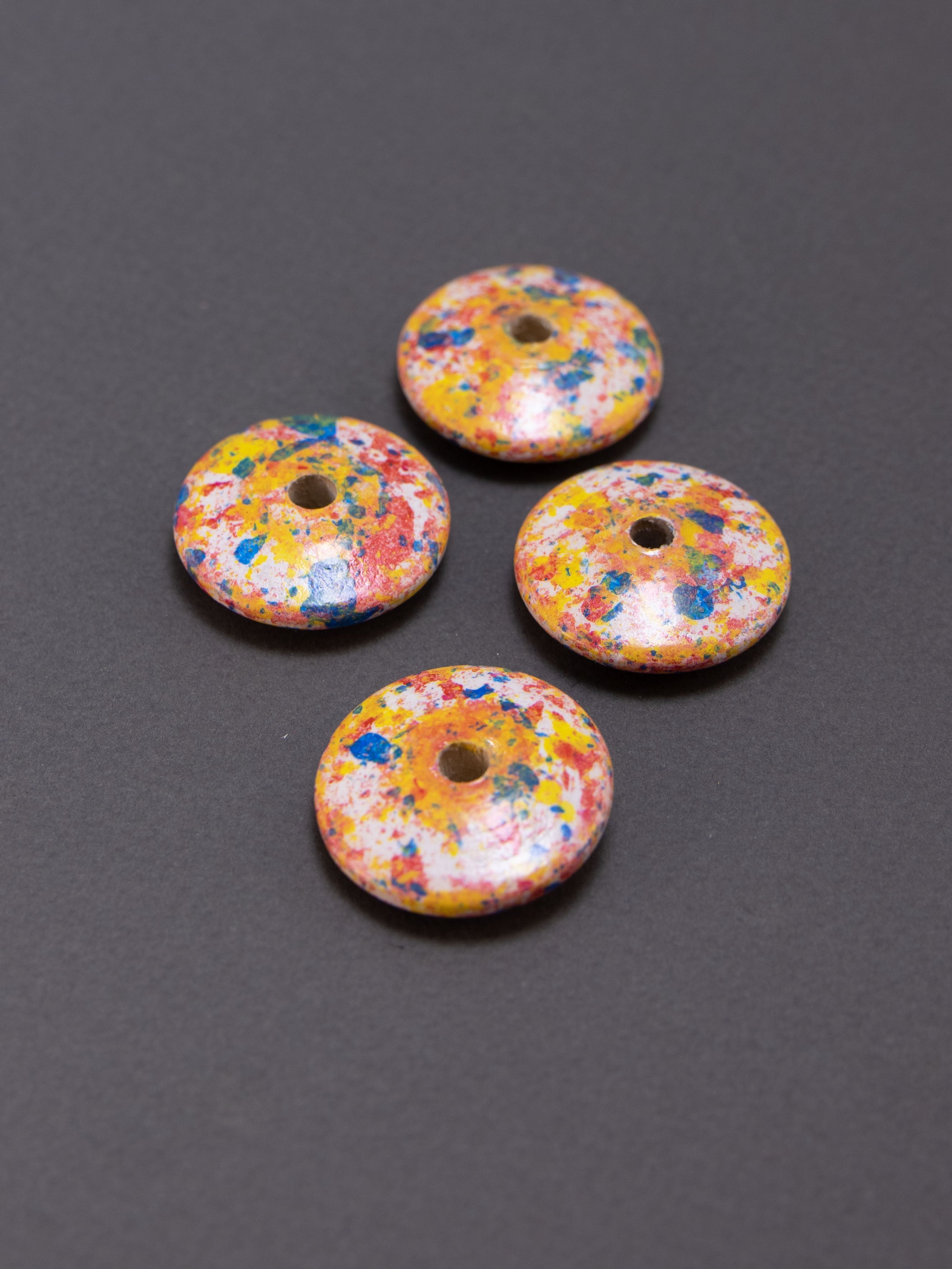 Sunny Flat Wooden Bead