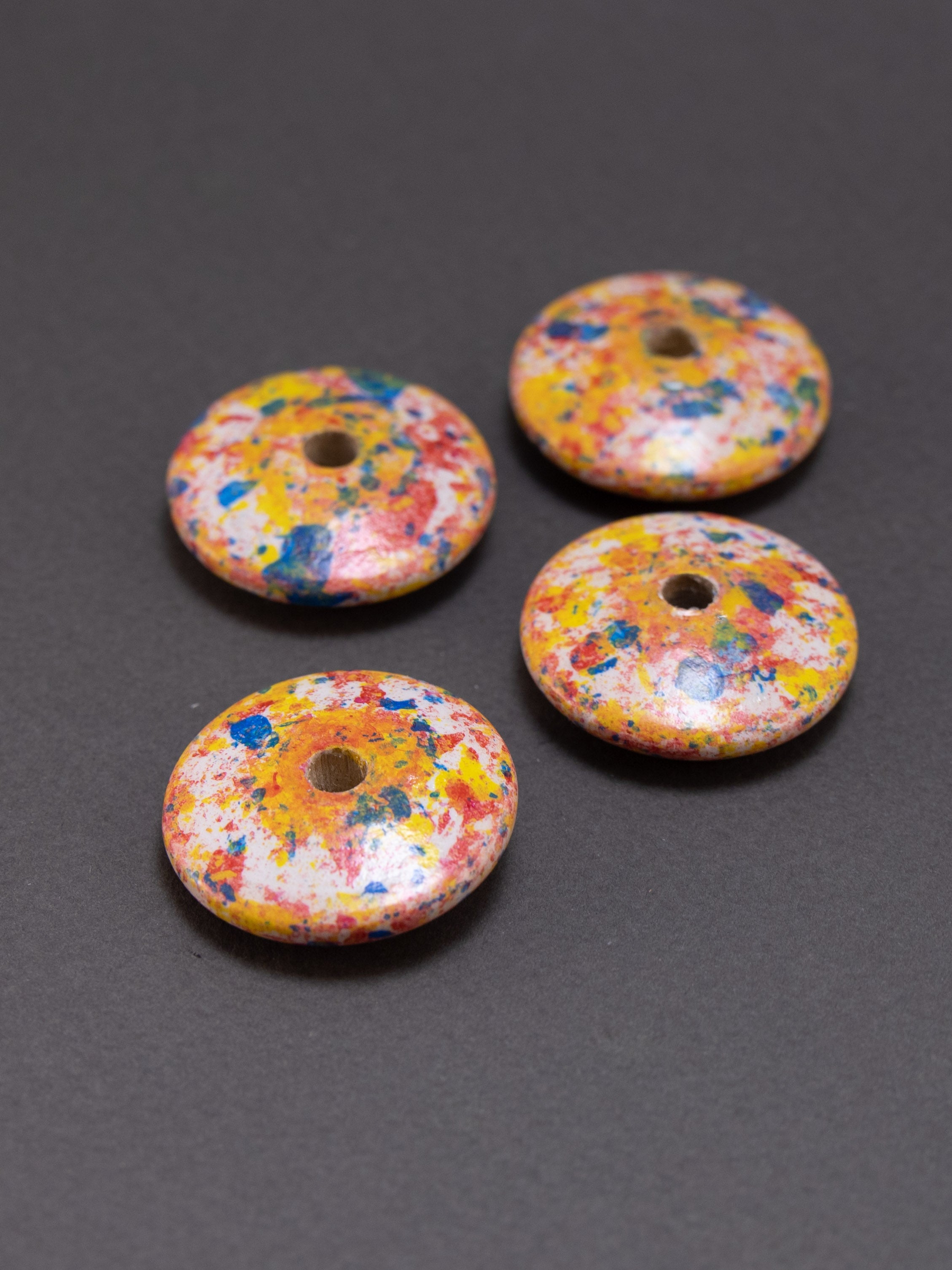 Sunny Flat Wooden Bead