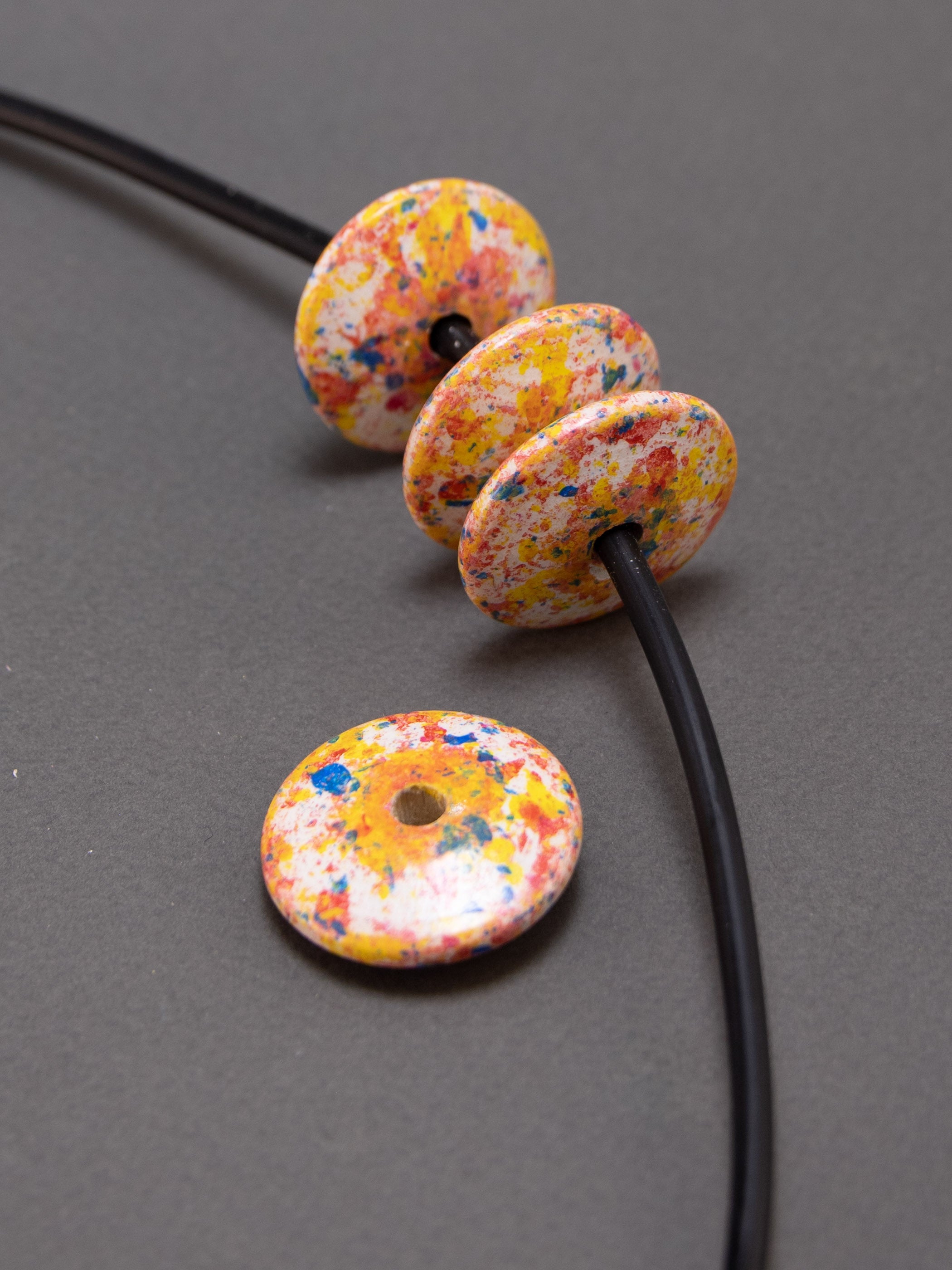 Sunny Flat Wooden Bead