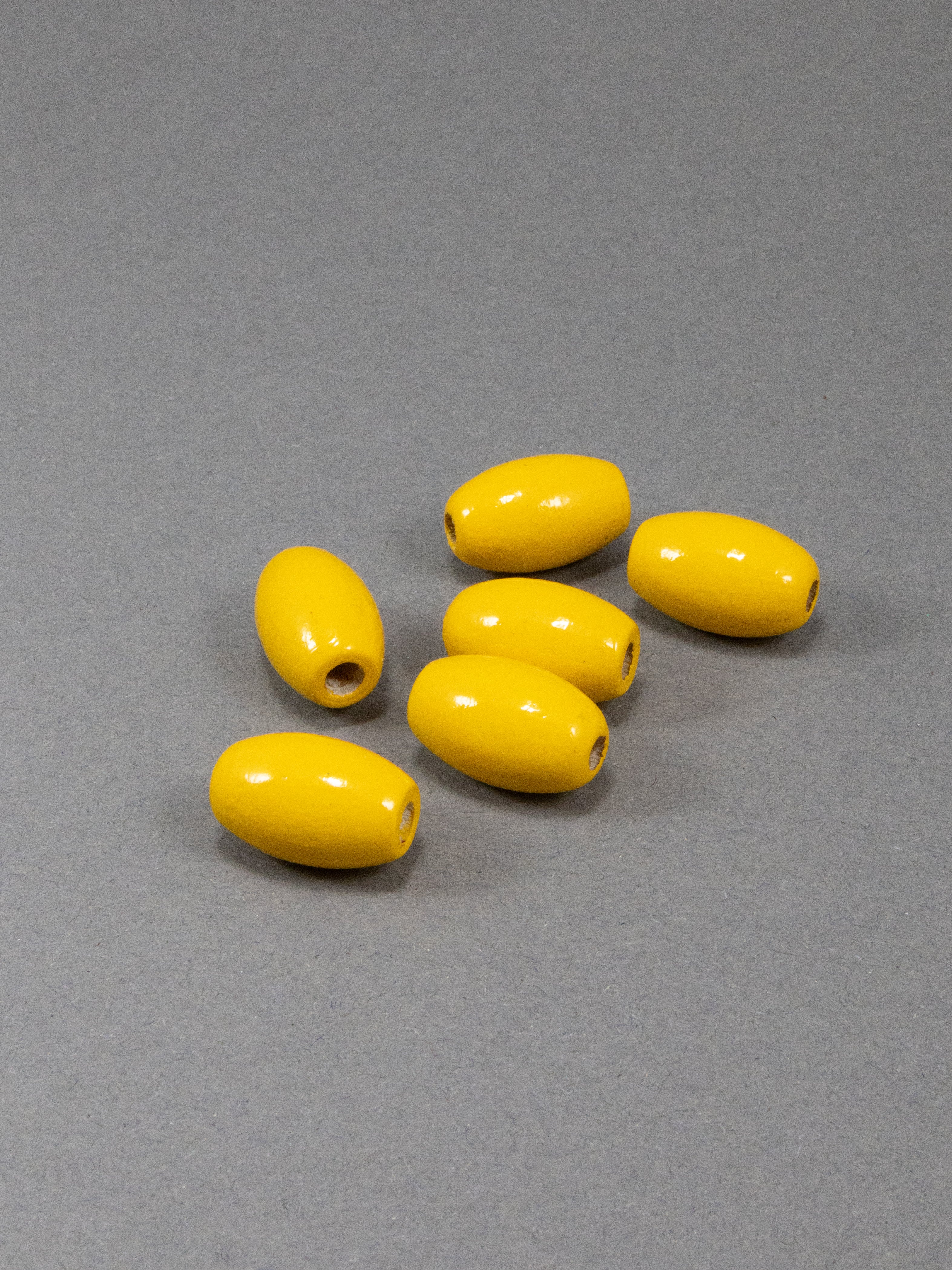 Sunny Yellow Wooden Bead in Bean Shape