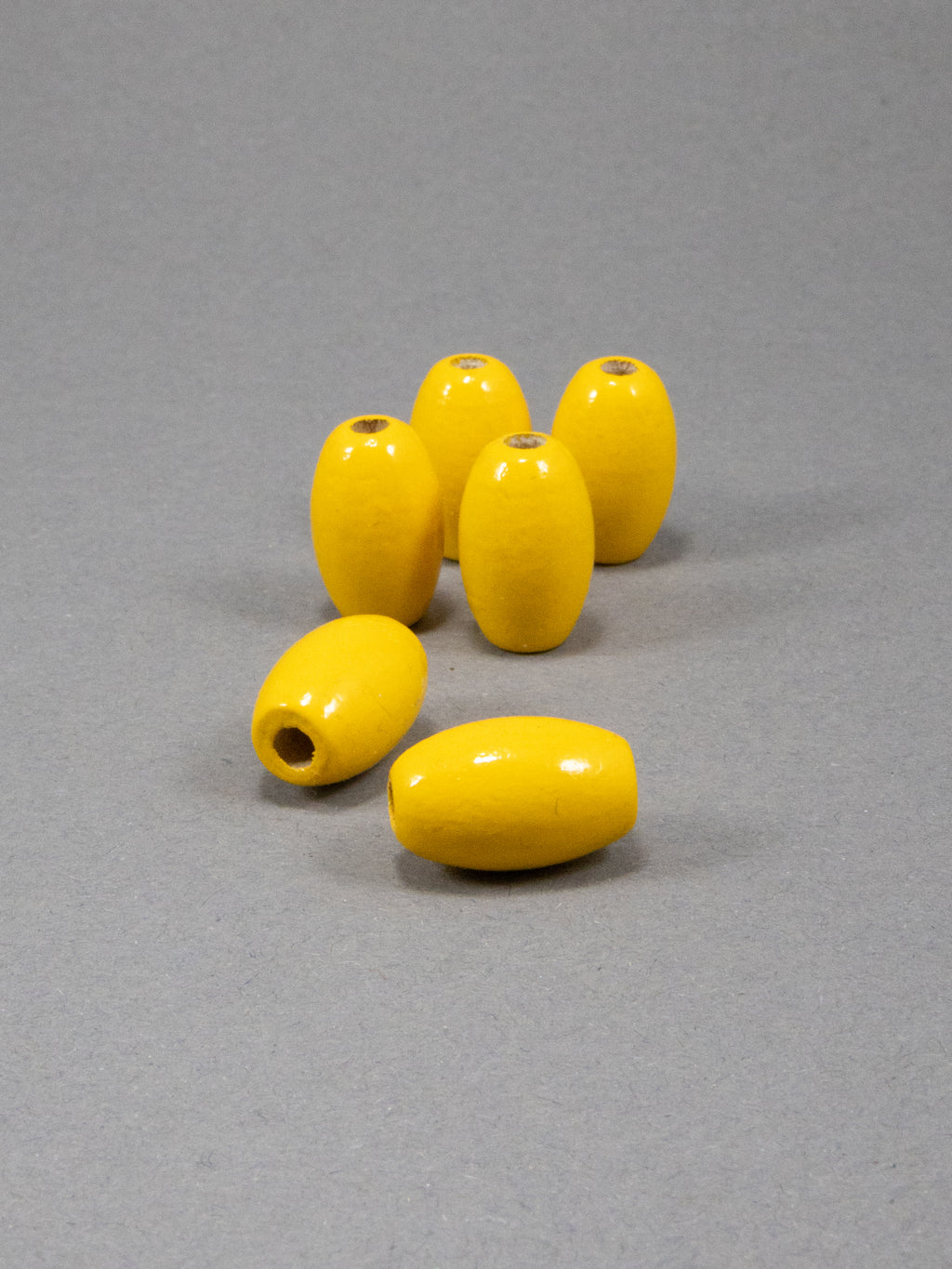 Sunny Yellow Wooden Bead in Bean Shape