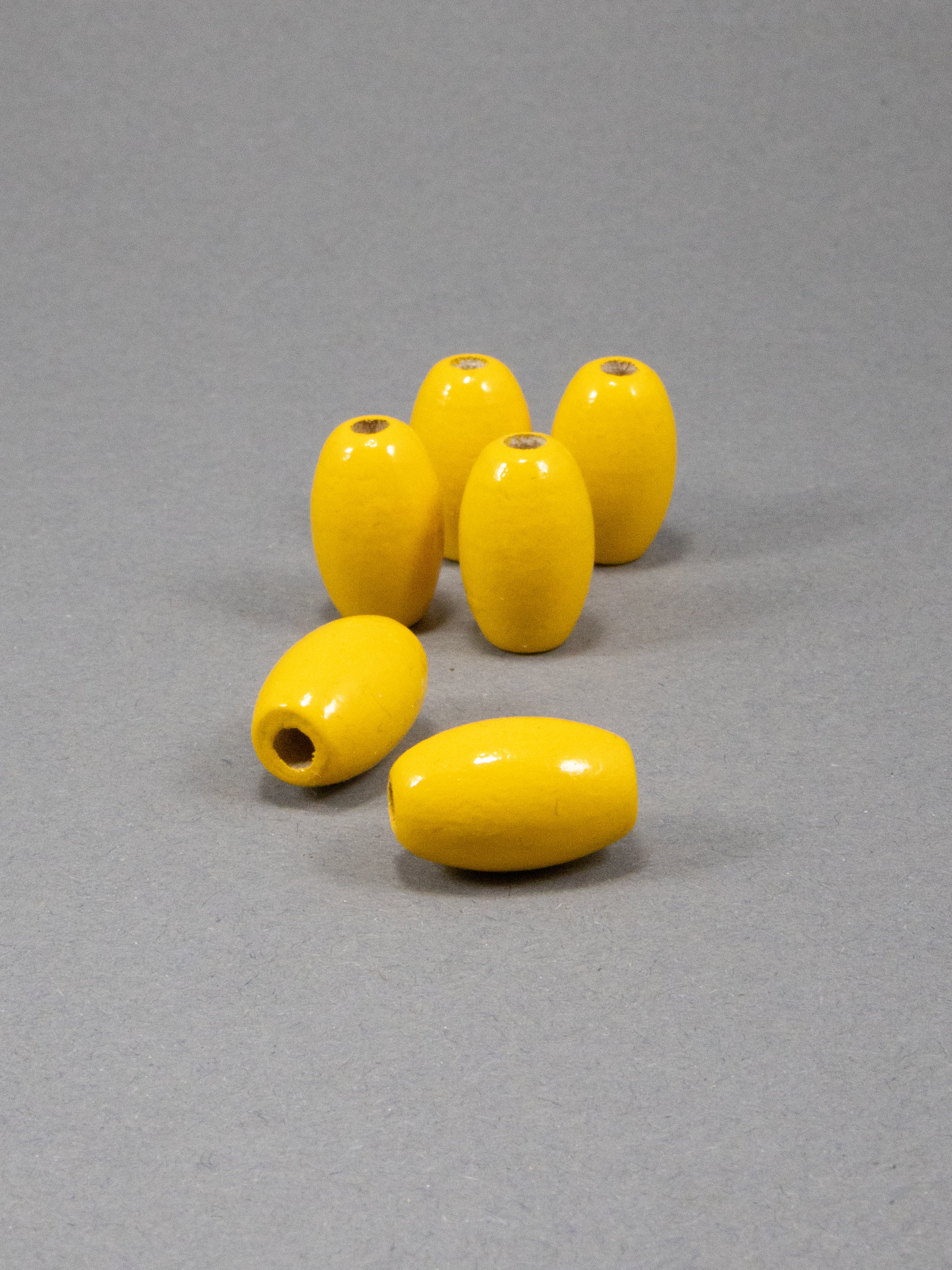 Sunny Yellow Wooden Bead in Bean Shape