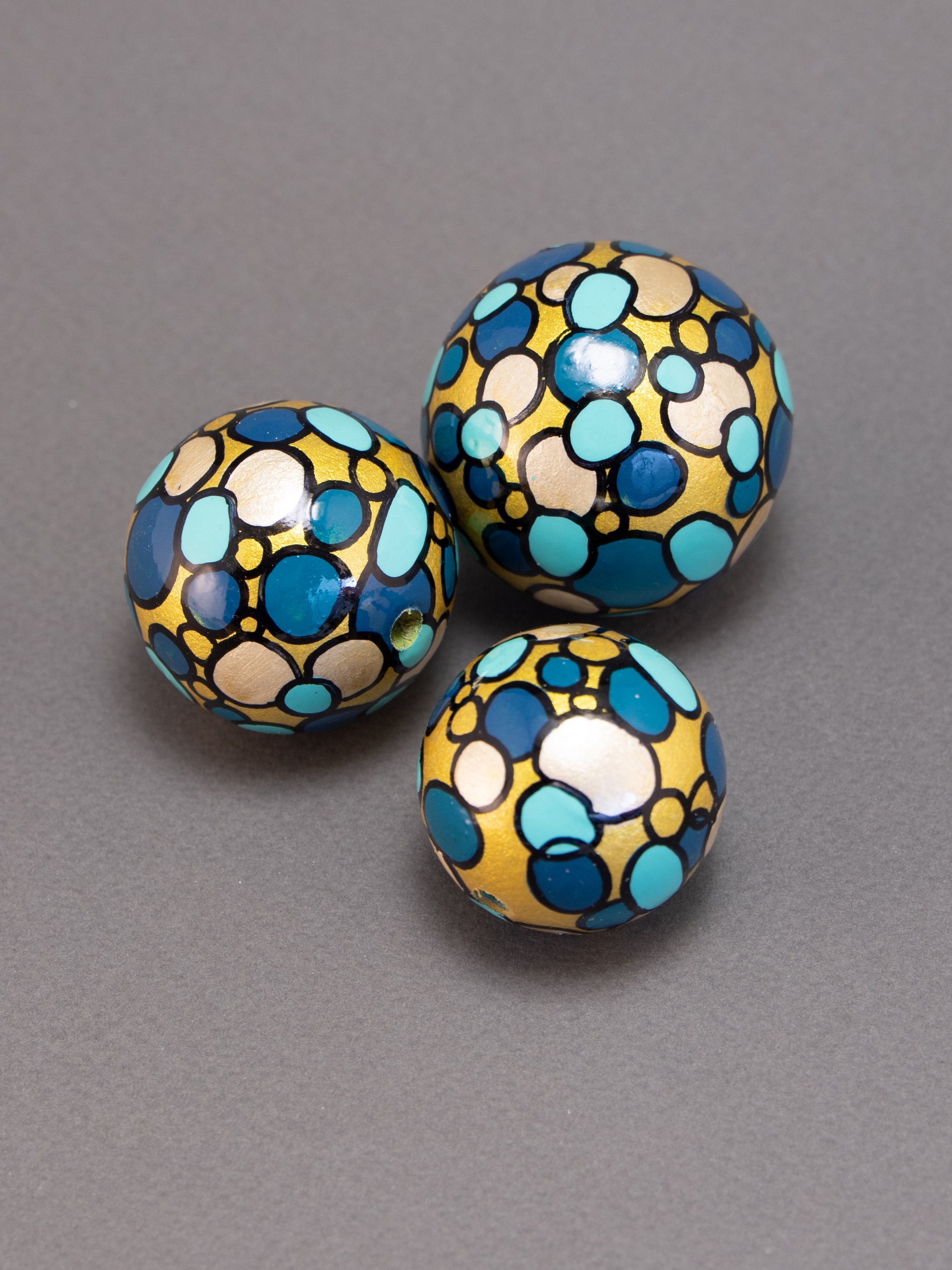 Turqoise  Rapsody Wooden Bead