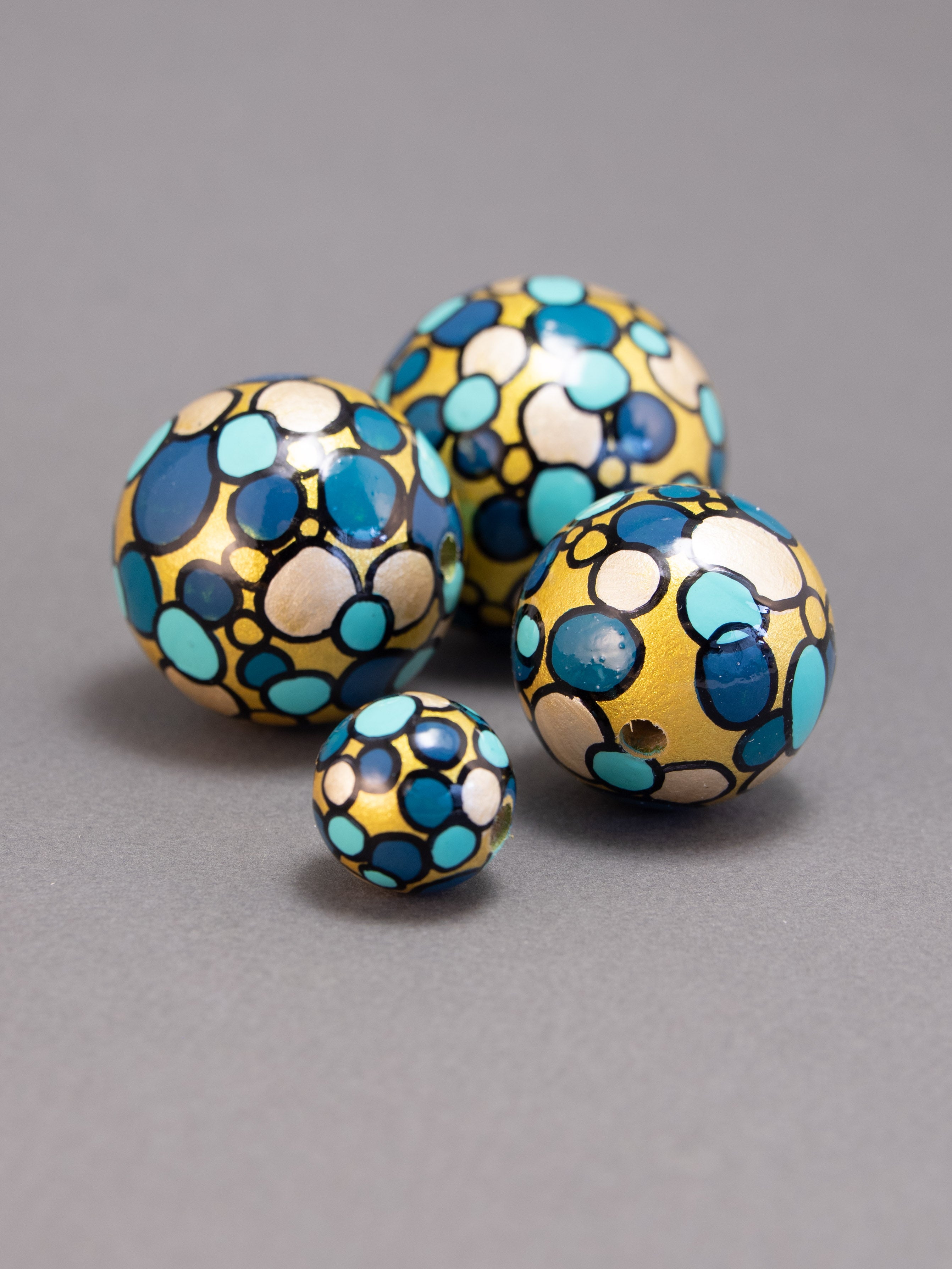 Turqoise  Rapsody Wooden Bead