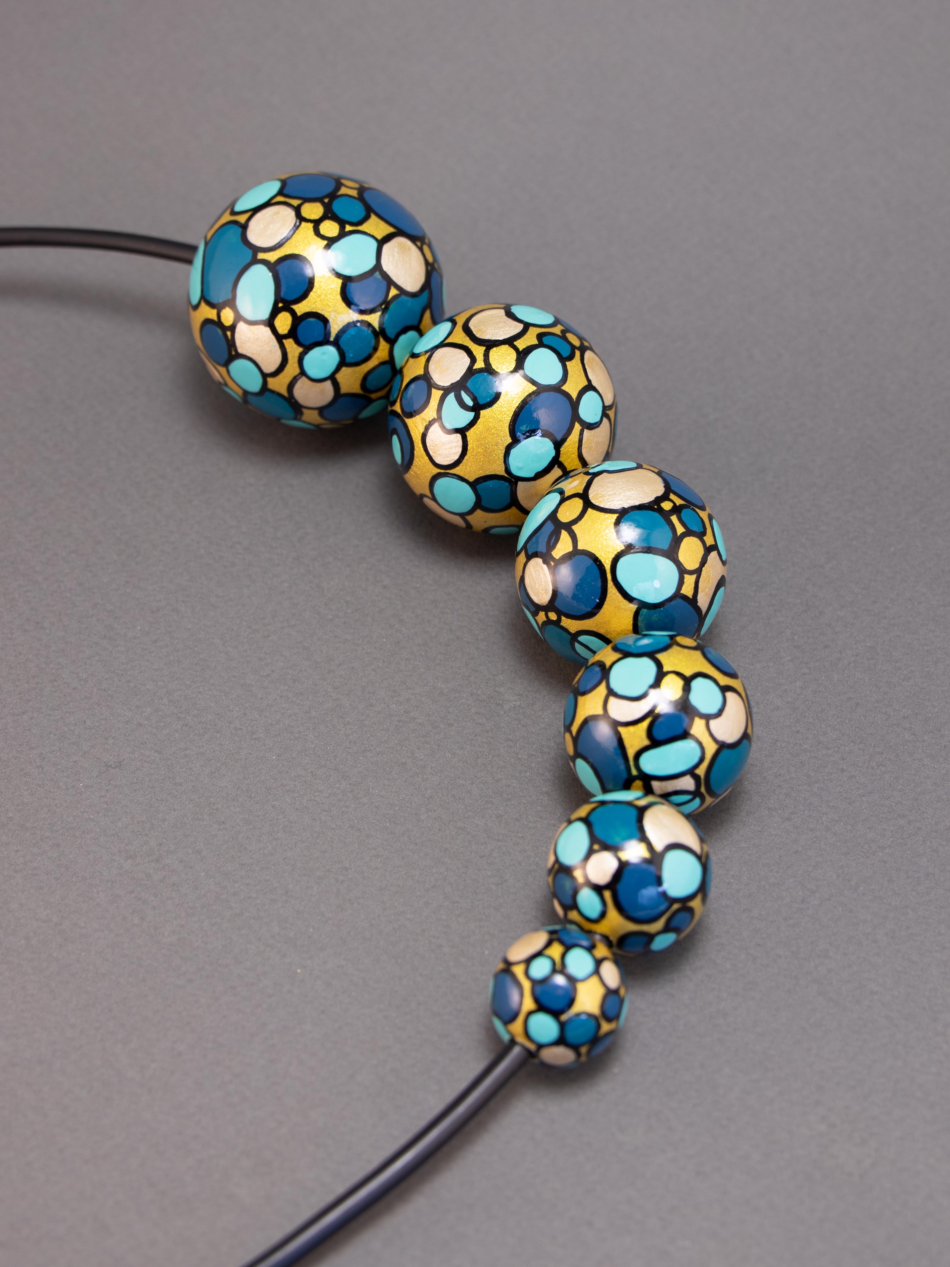 Turqoise  Rapsody Wooden Bead