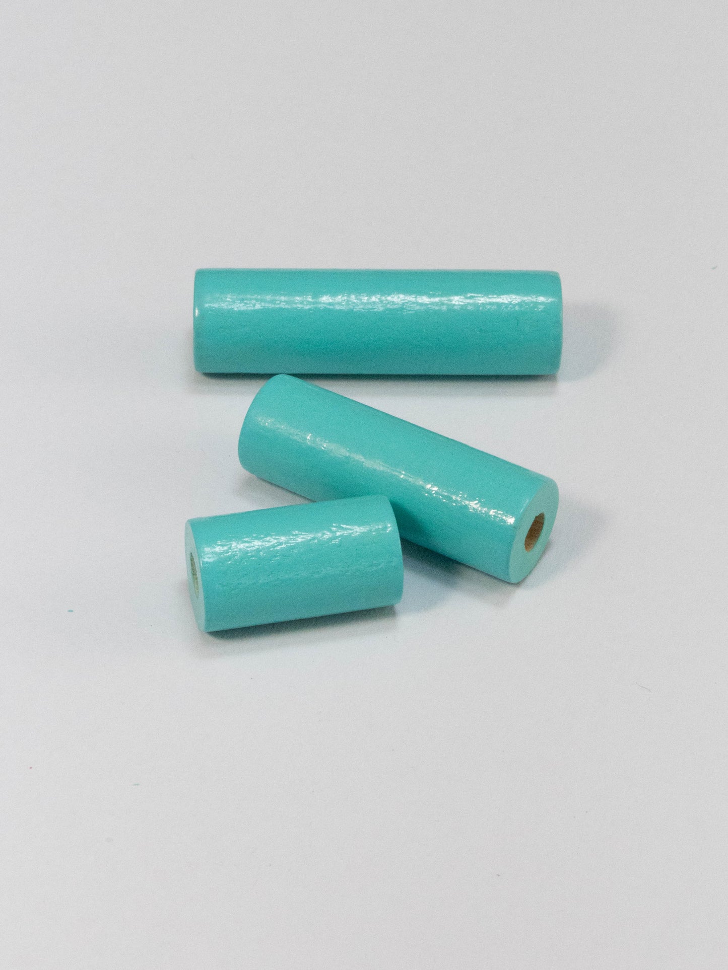 Turquoise Cylinder Wooden Bead