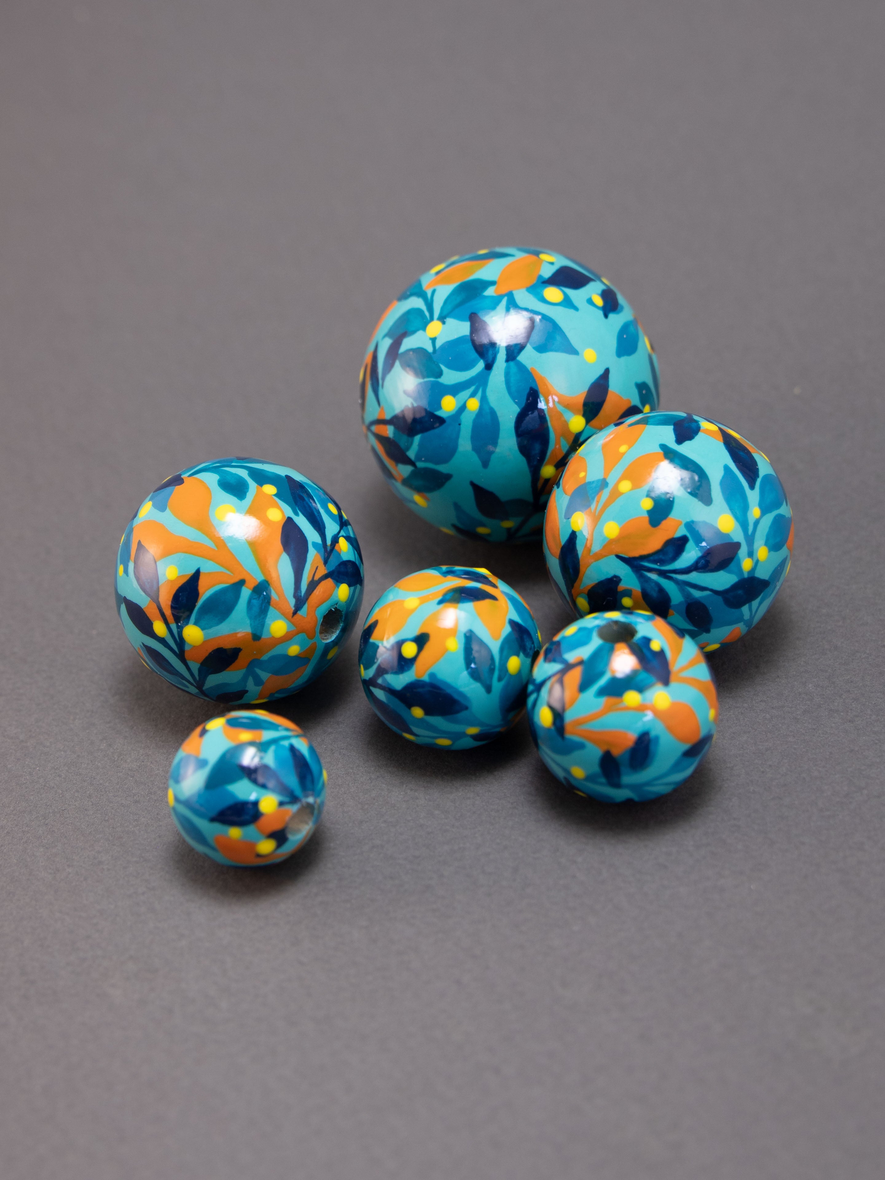 Turquoise Jungle Wooden Bead