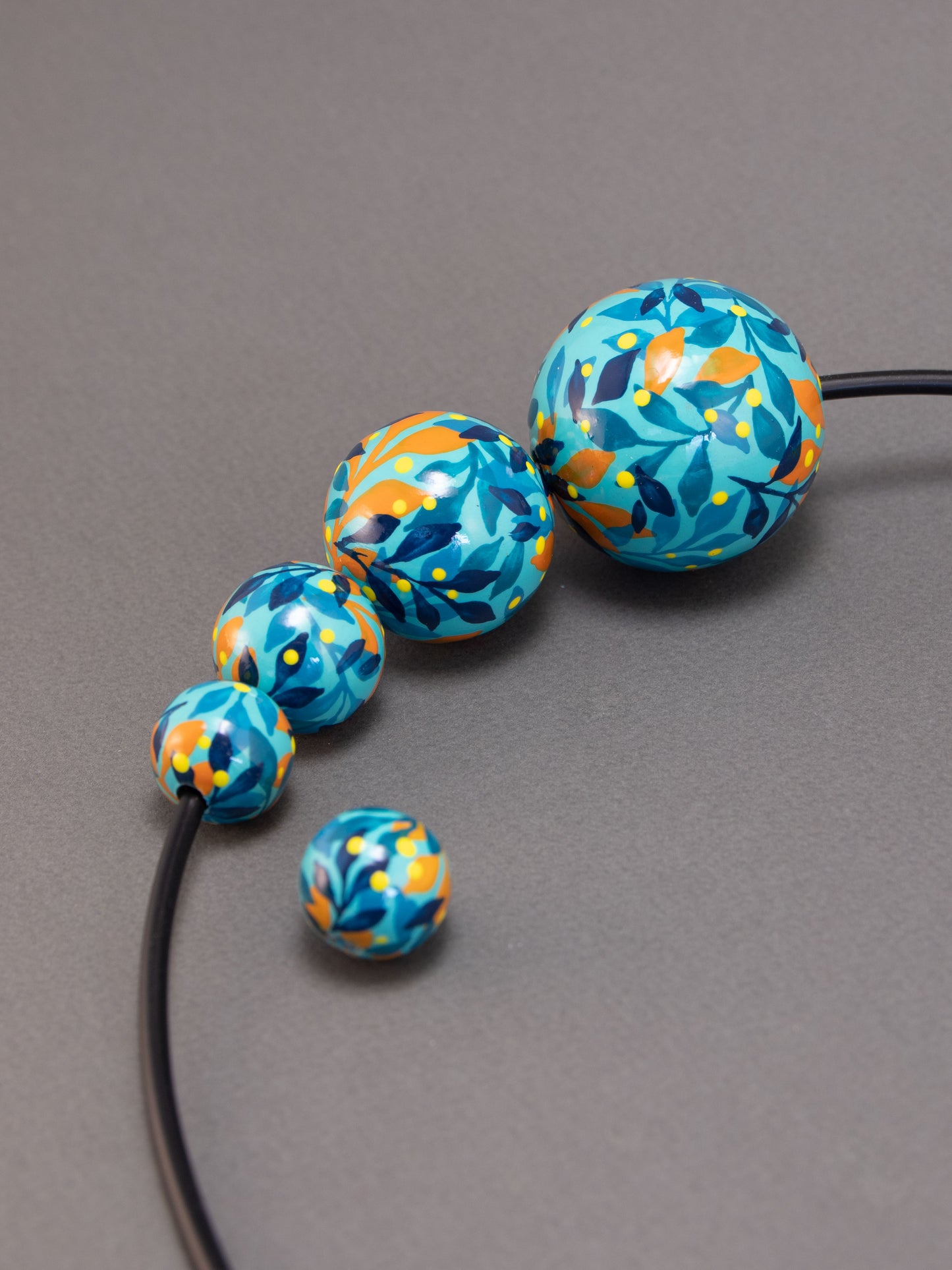 Turquoise Jungle Wooden Bead