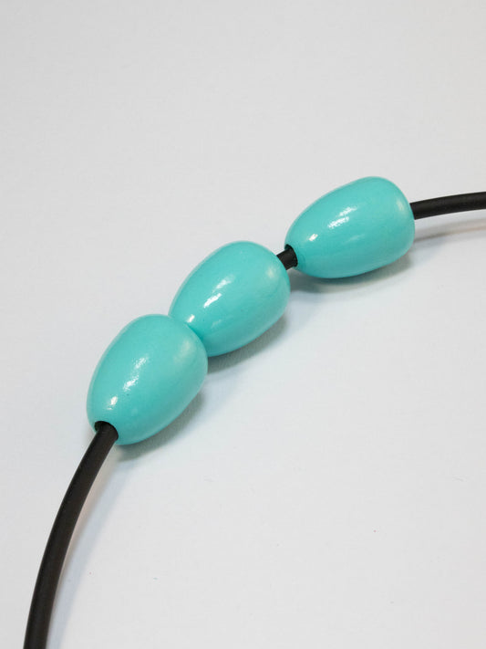 Turquoise Wooden Bead in Drop Shape