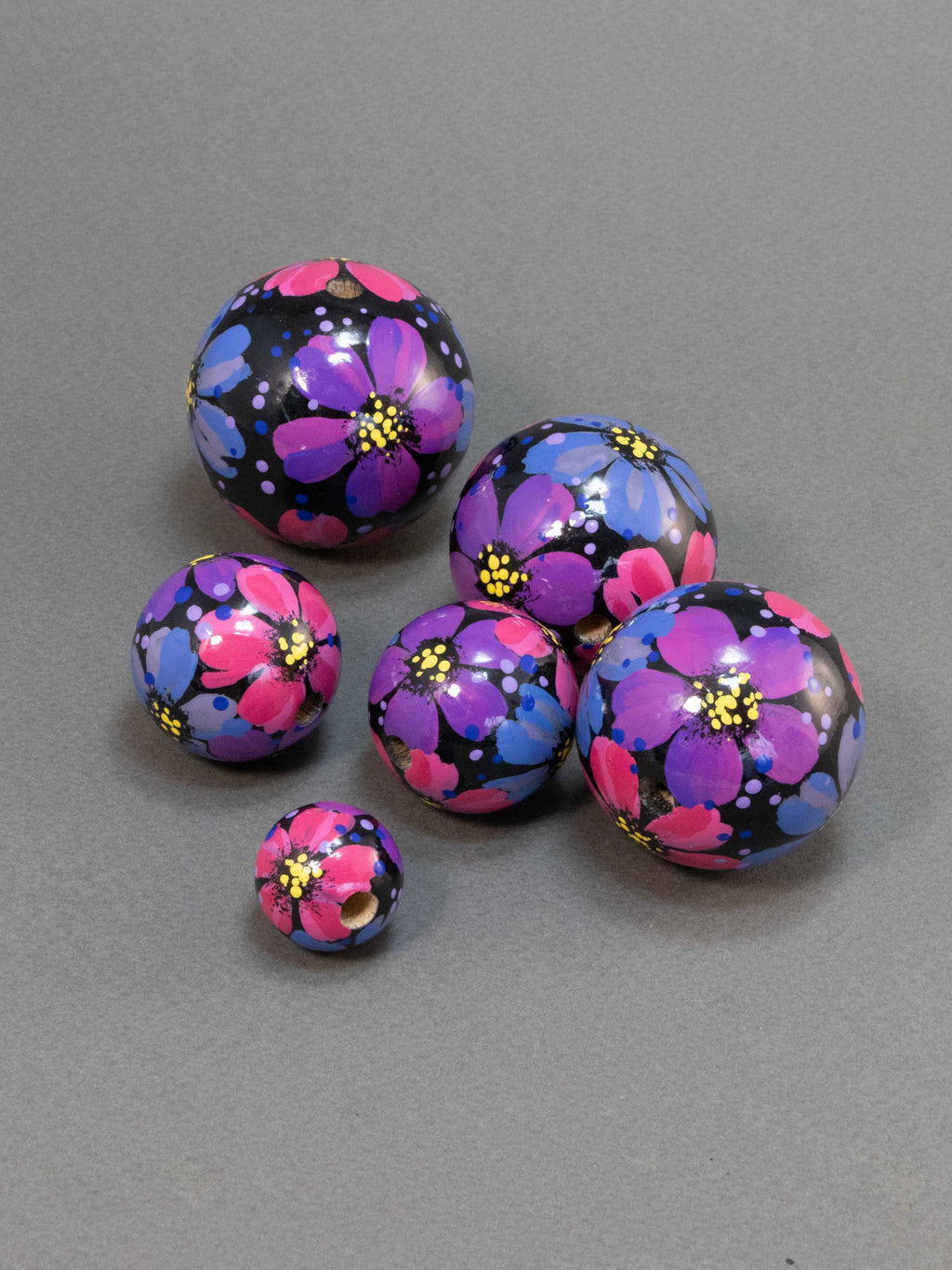 Violet Garden Wooden Bead