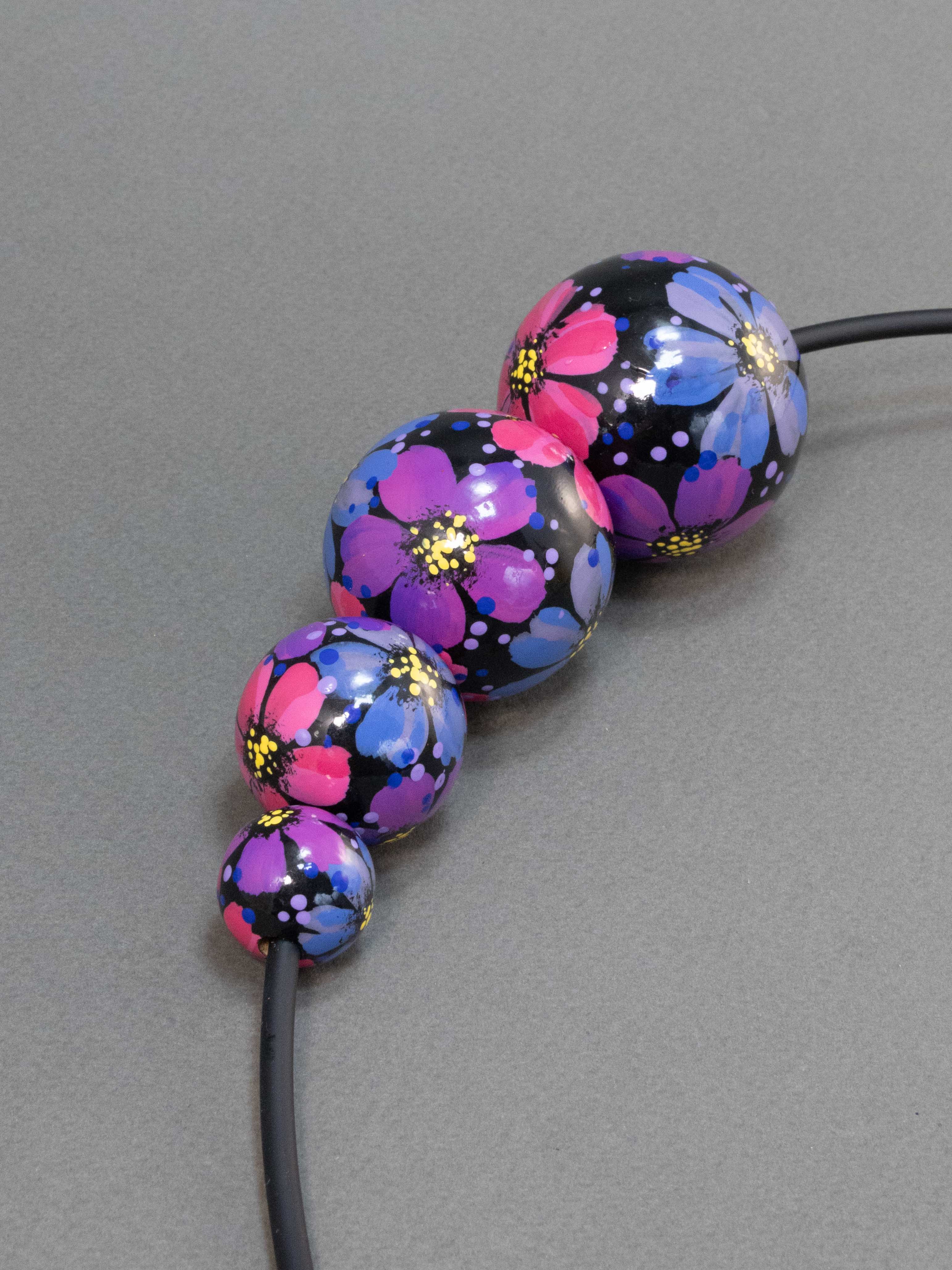 Violet Garden Wooden Bead