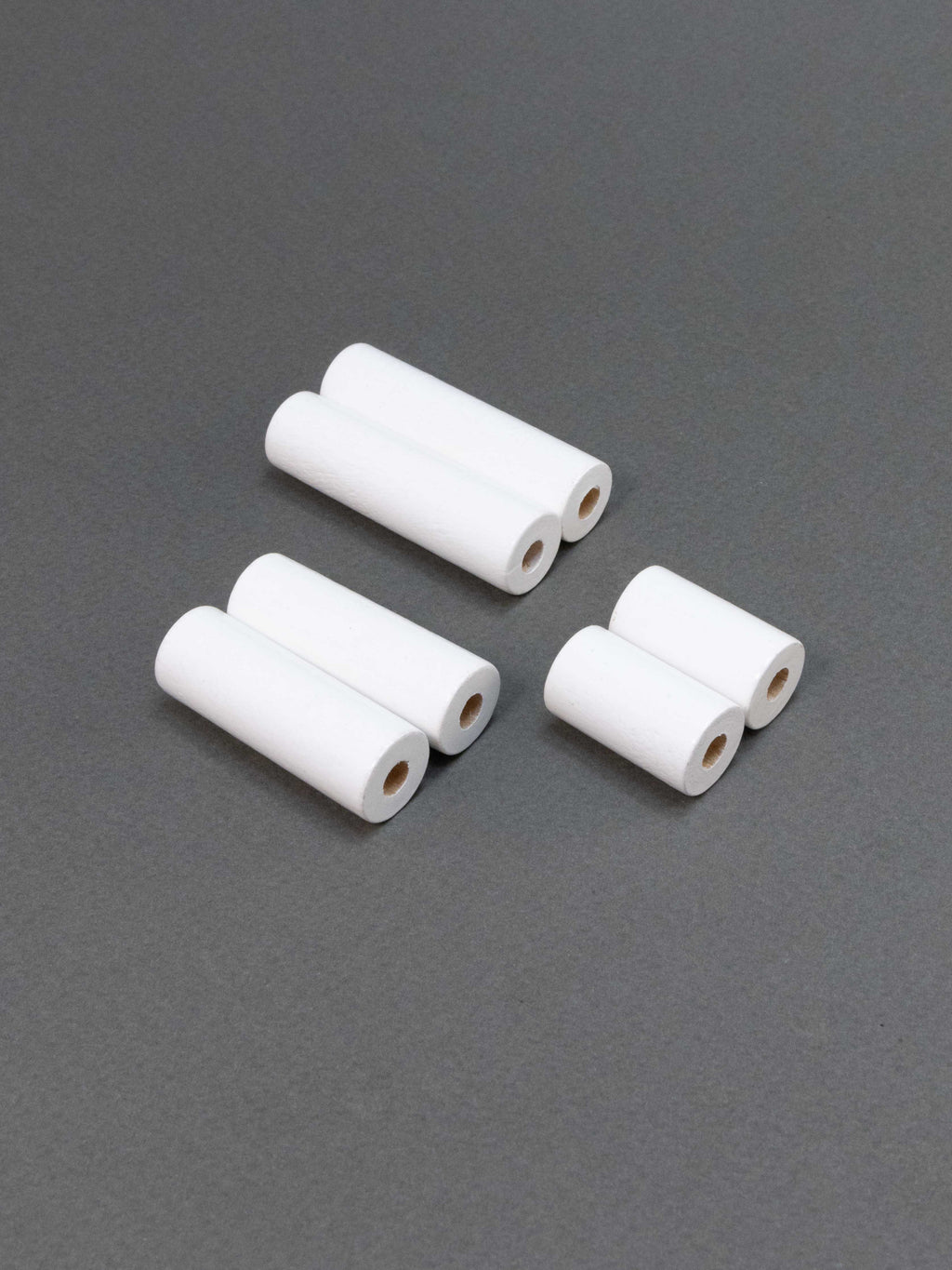 Perlina di legno cilindro bianco