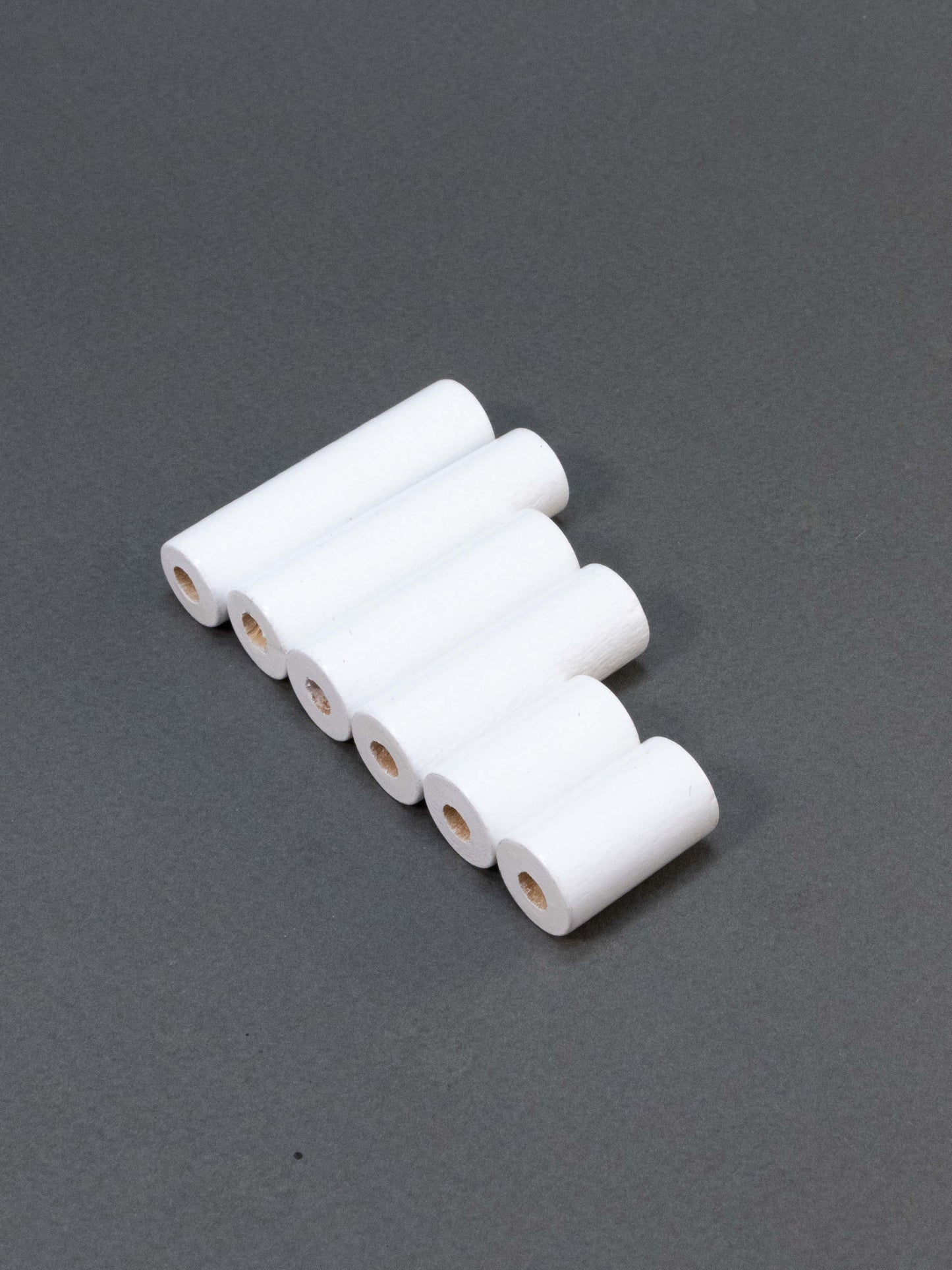 White Cylinder Wooden Bead