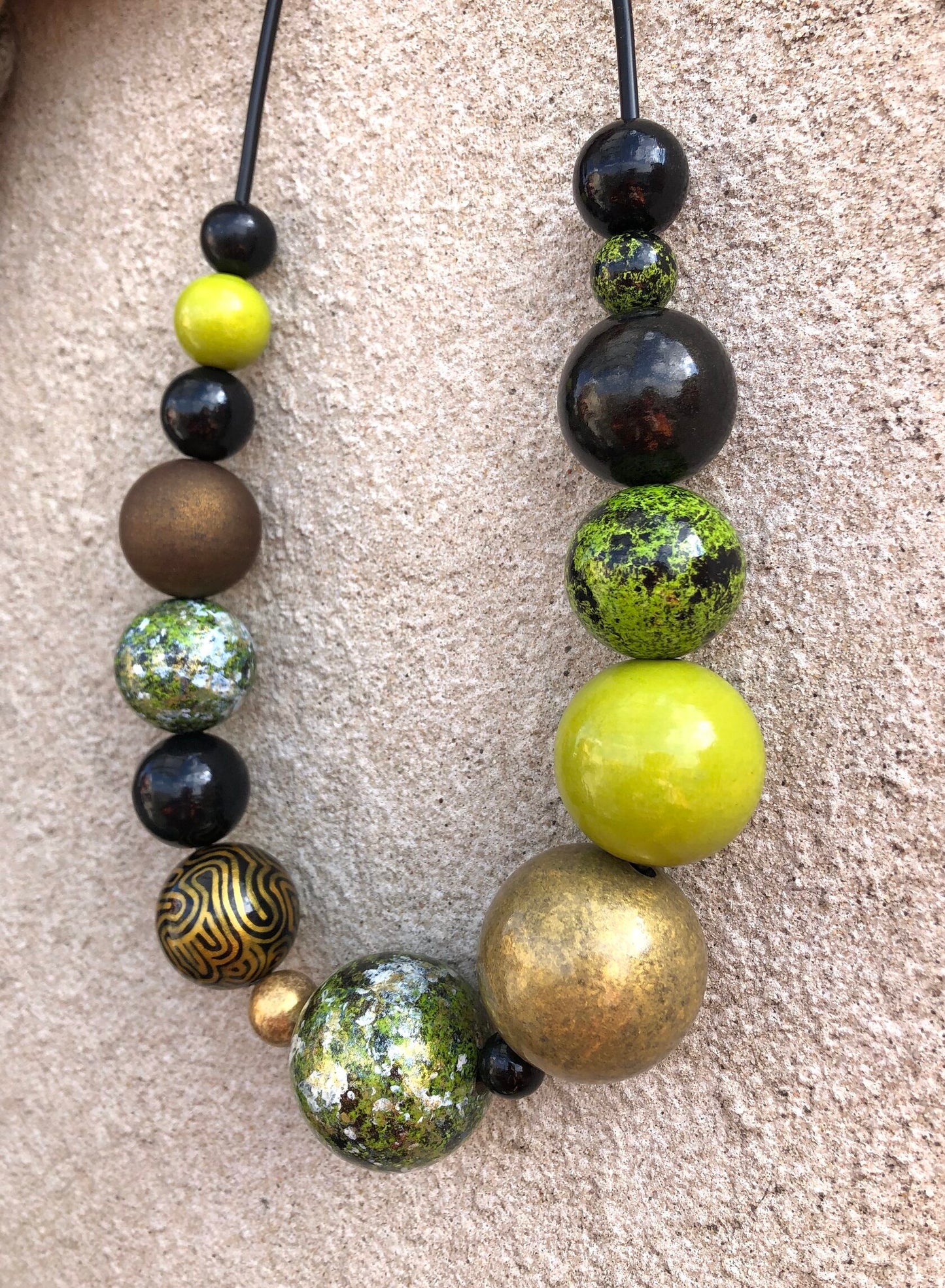 Big Green Wooden Beads Set