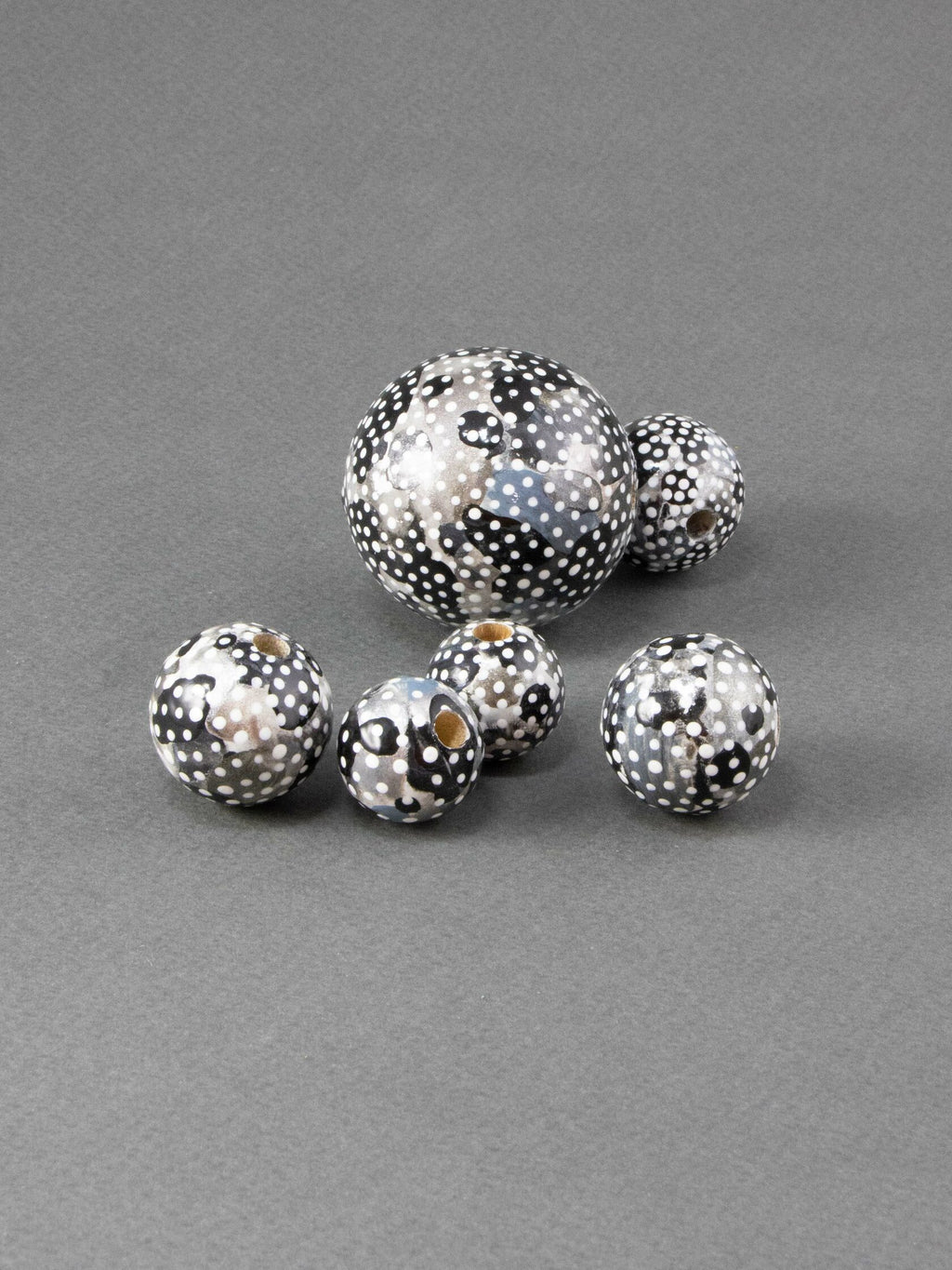 Abstract Black Wooden Bead