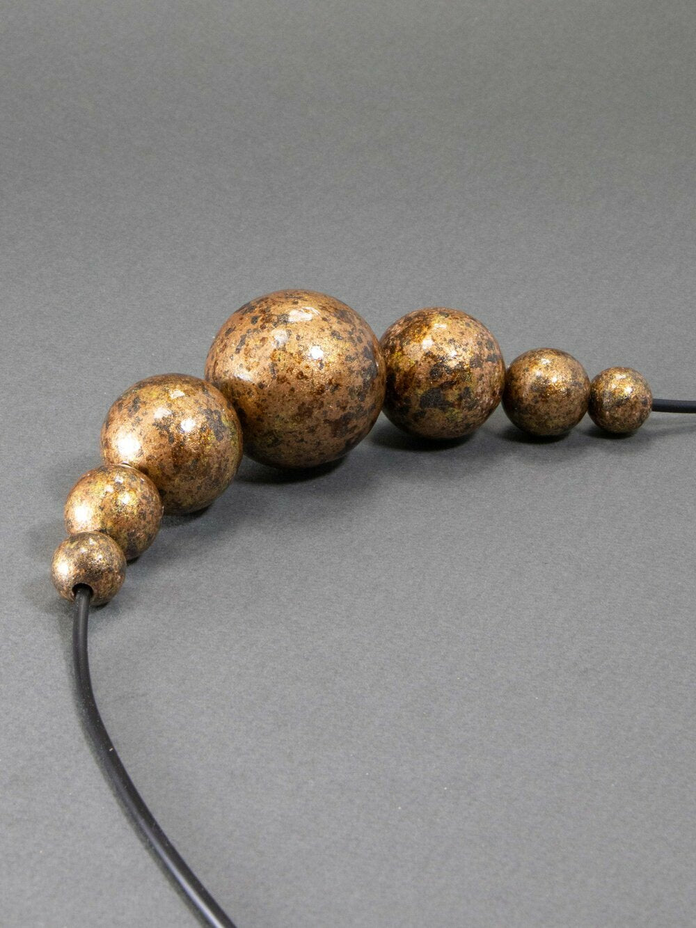 Antique Brown Brushed Wooden Bead